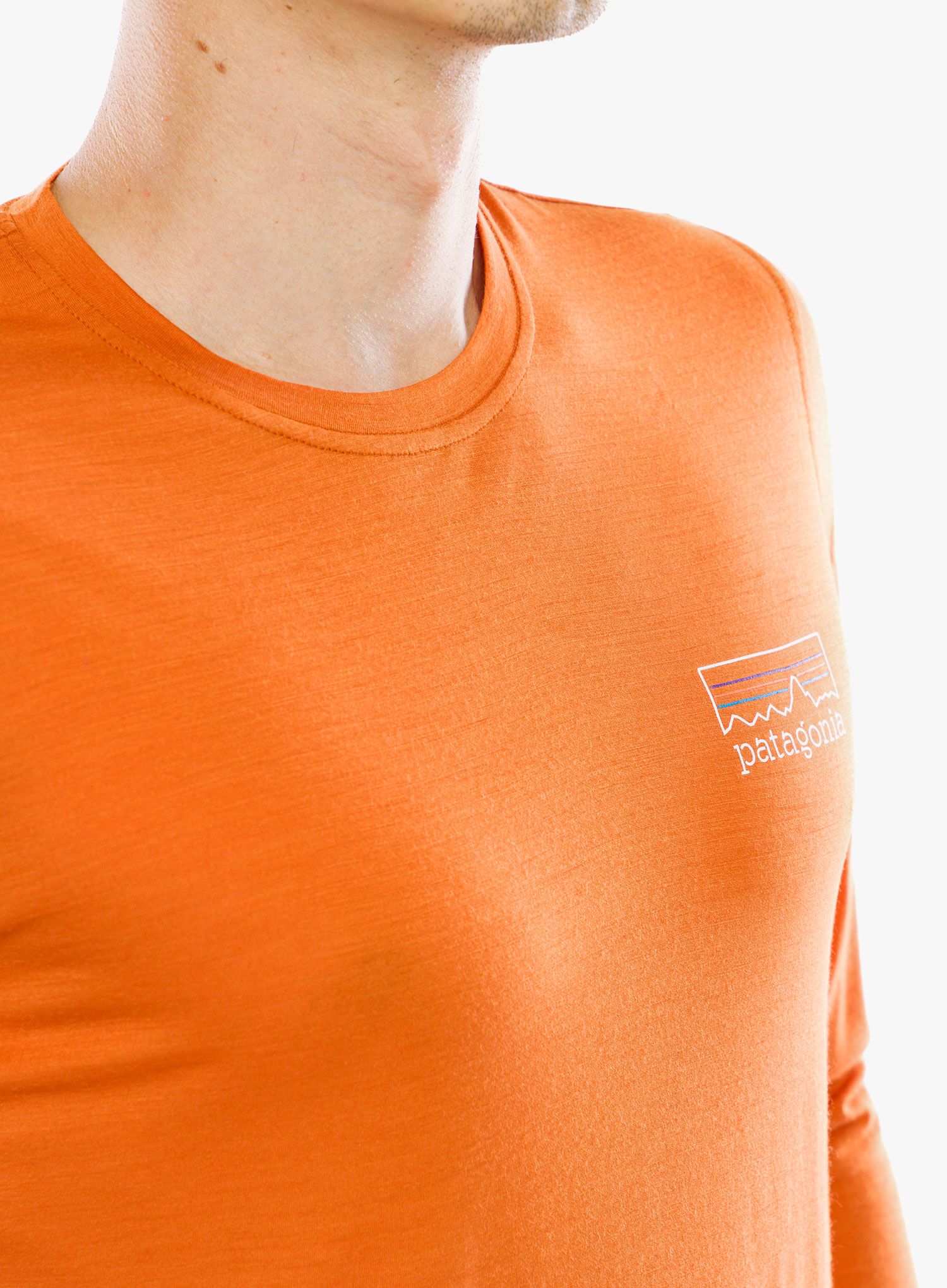 Лонгслів Patagonia L/S Cap Cool Merino Graphic Shirt - fitz roy strata redtail rust