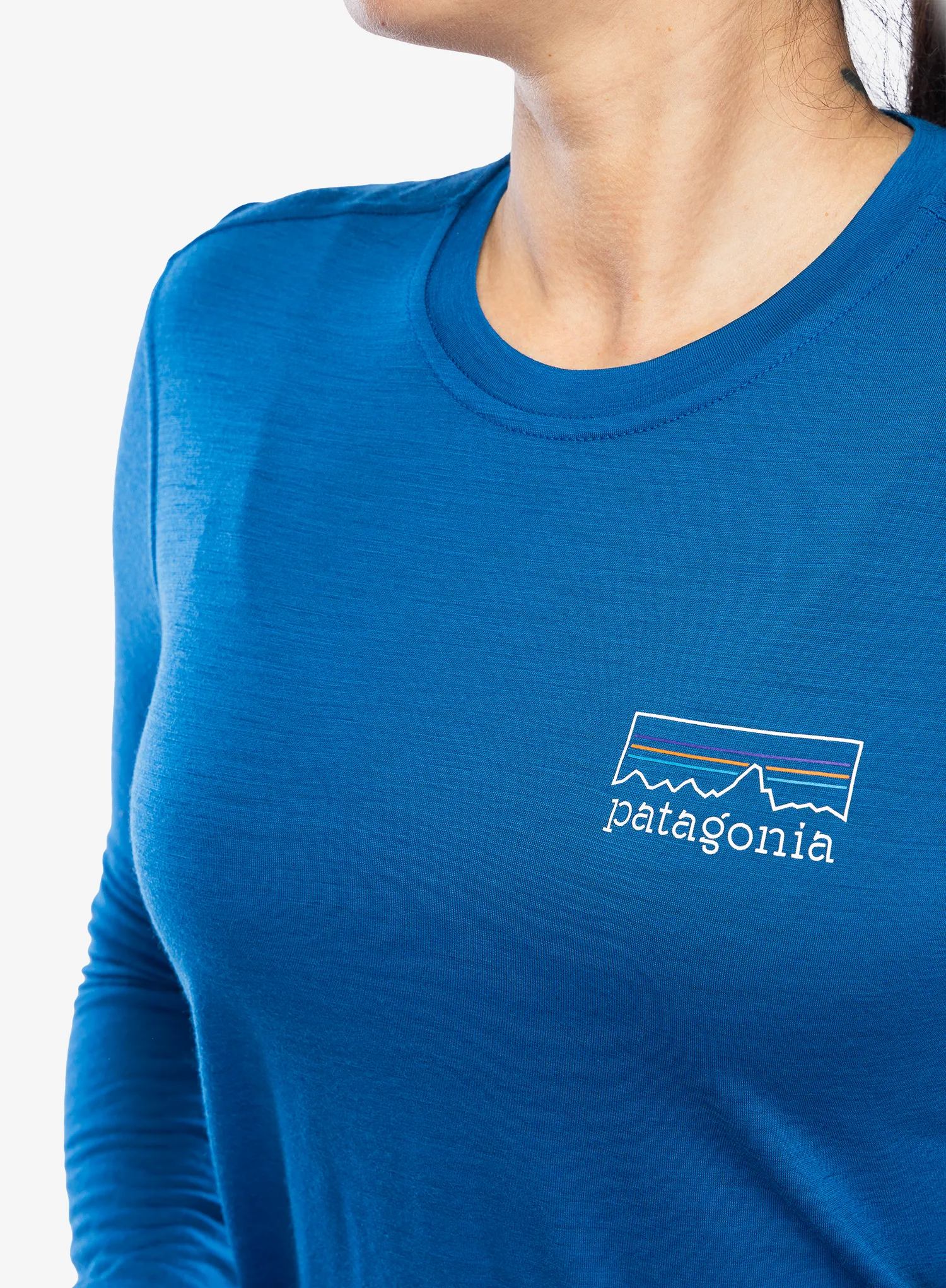 Кофта жіноча Patagonia L/S Cap Cool Merino Graphic - fitz roy strata endless blue