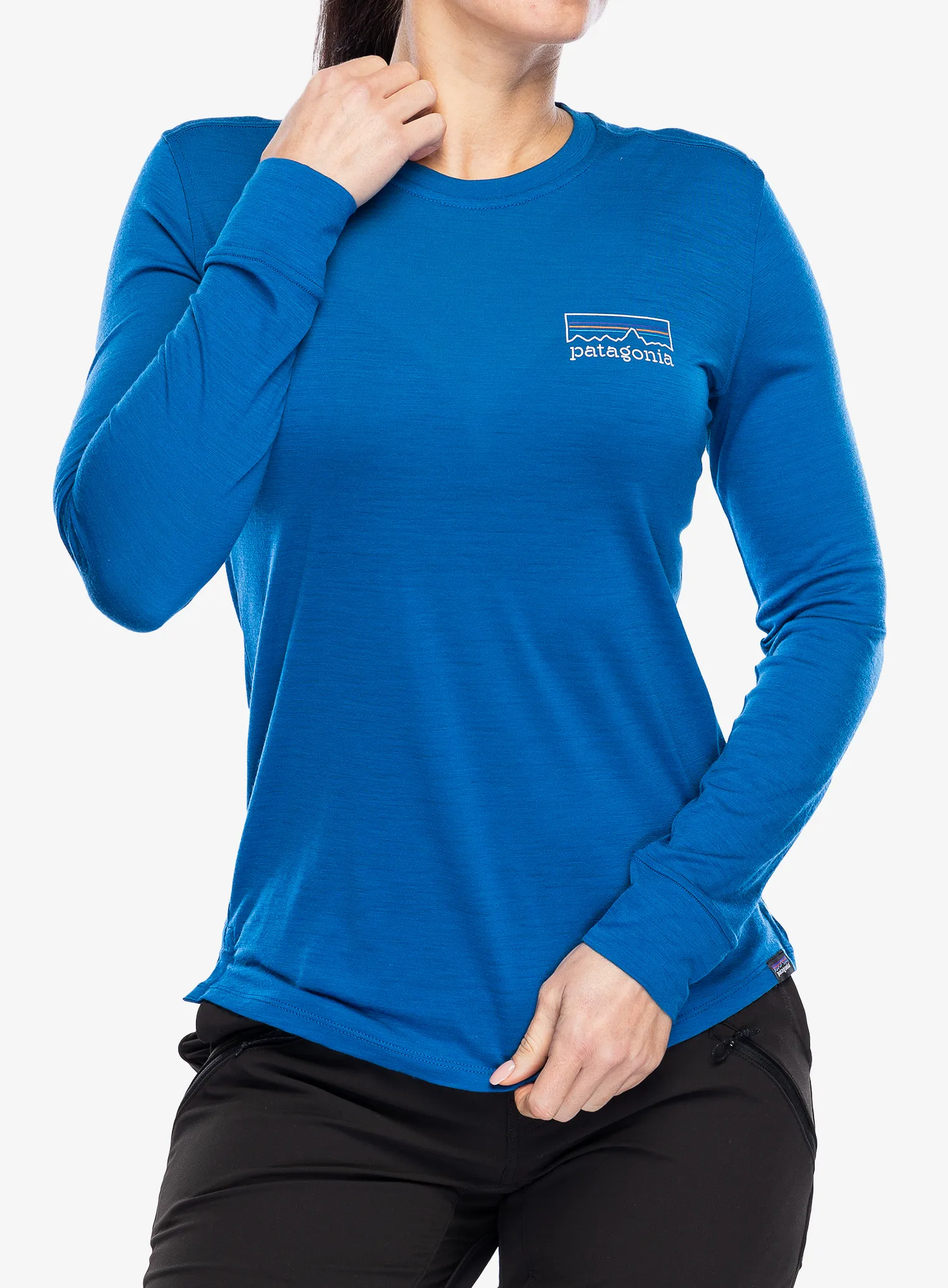 Кофта жіноча Patagonia L/S Cap Cool Merino Graphic - fitz roy strata endless blue