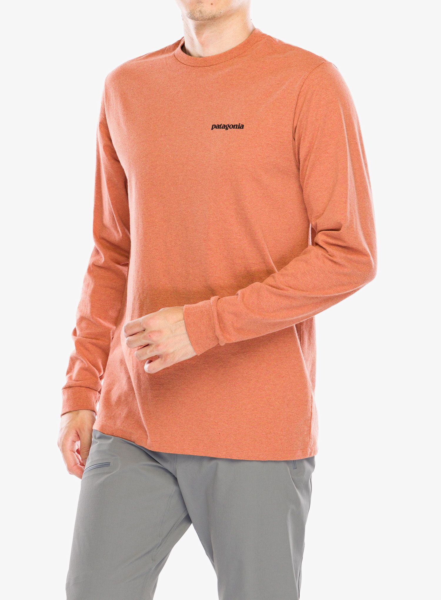 Кофта без каптура Patagonia L/S P-6 Logo Responsibili-Tee - redtail rust