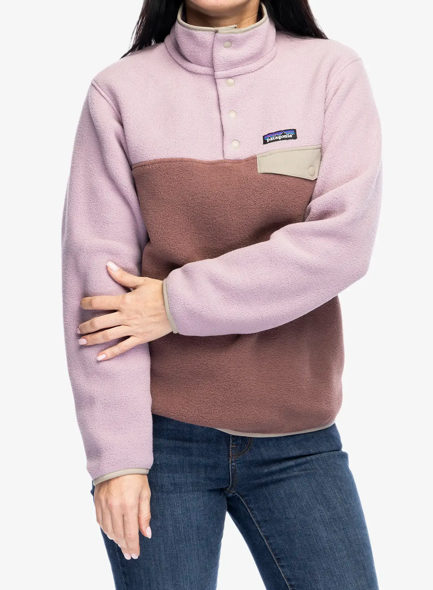 Фліска жіноча Patagonia Lightweight Synch Snap-T Pullover - dulse mauve