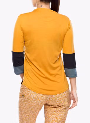 Жіноча велофутболка Patagonia Merino 3/4 Sleeve Bike Jersey - golden
