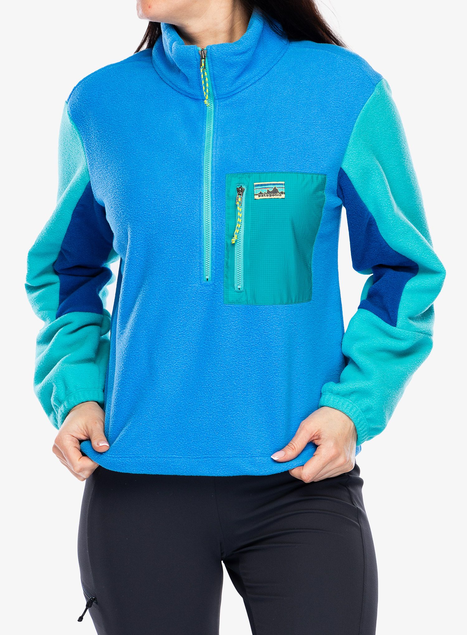 Кофта на блискавці жіноча Patagonia Microdini 1/2 Zip P/O - vessel blue