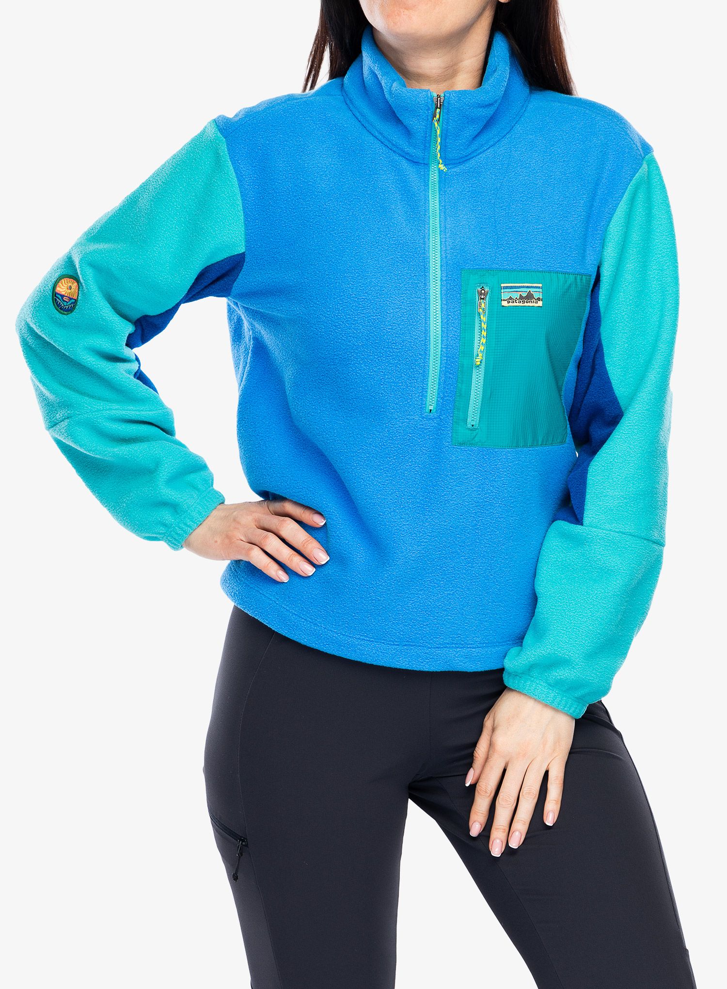 Кофта на блискавці жіноча Patagonia Microdini 1/2 Zip P/O - vessel blue