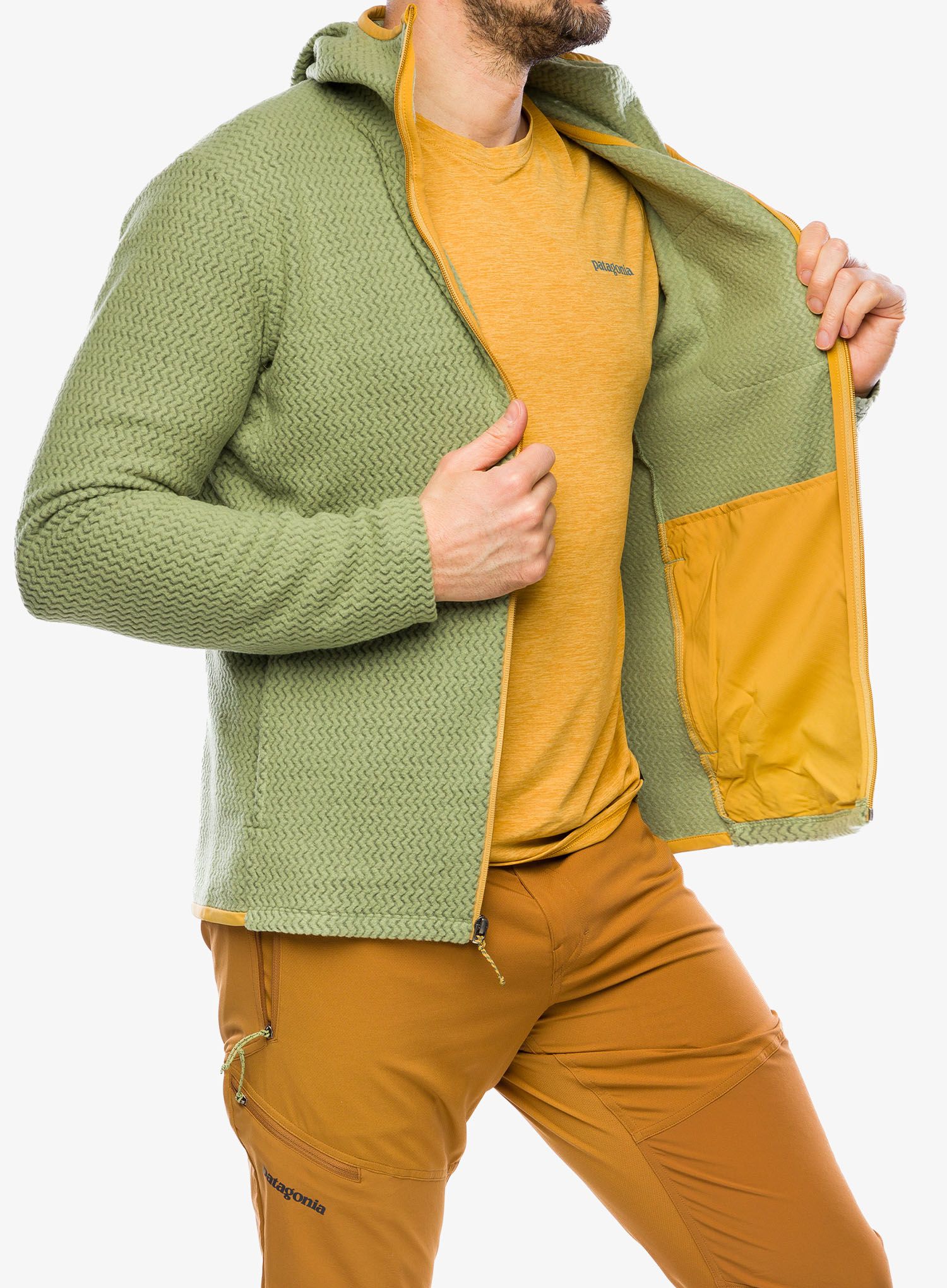 Кофта флісова Patagonia R1 Air Full-Zip Hoody - buckhorn green