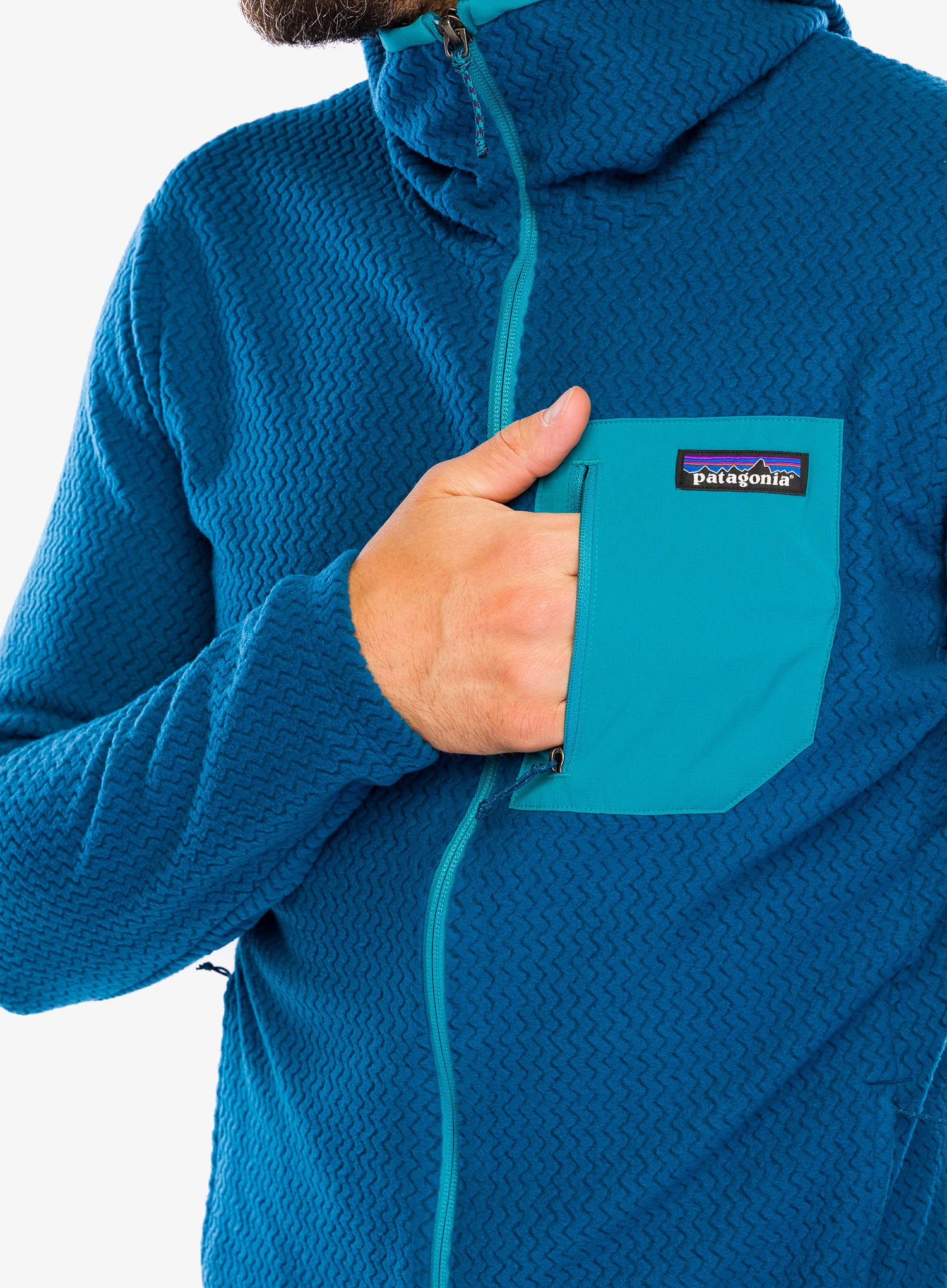 Кофта флісова Patagonia R1 Air Full-Zip Hoody - lagom blue