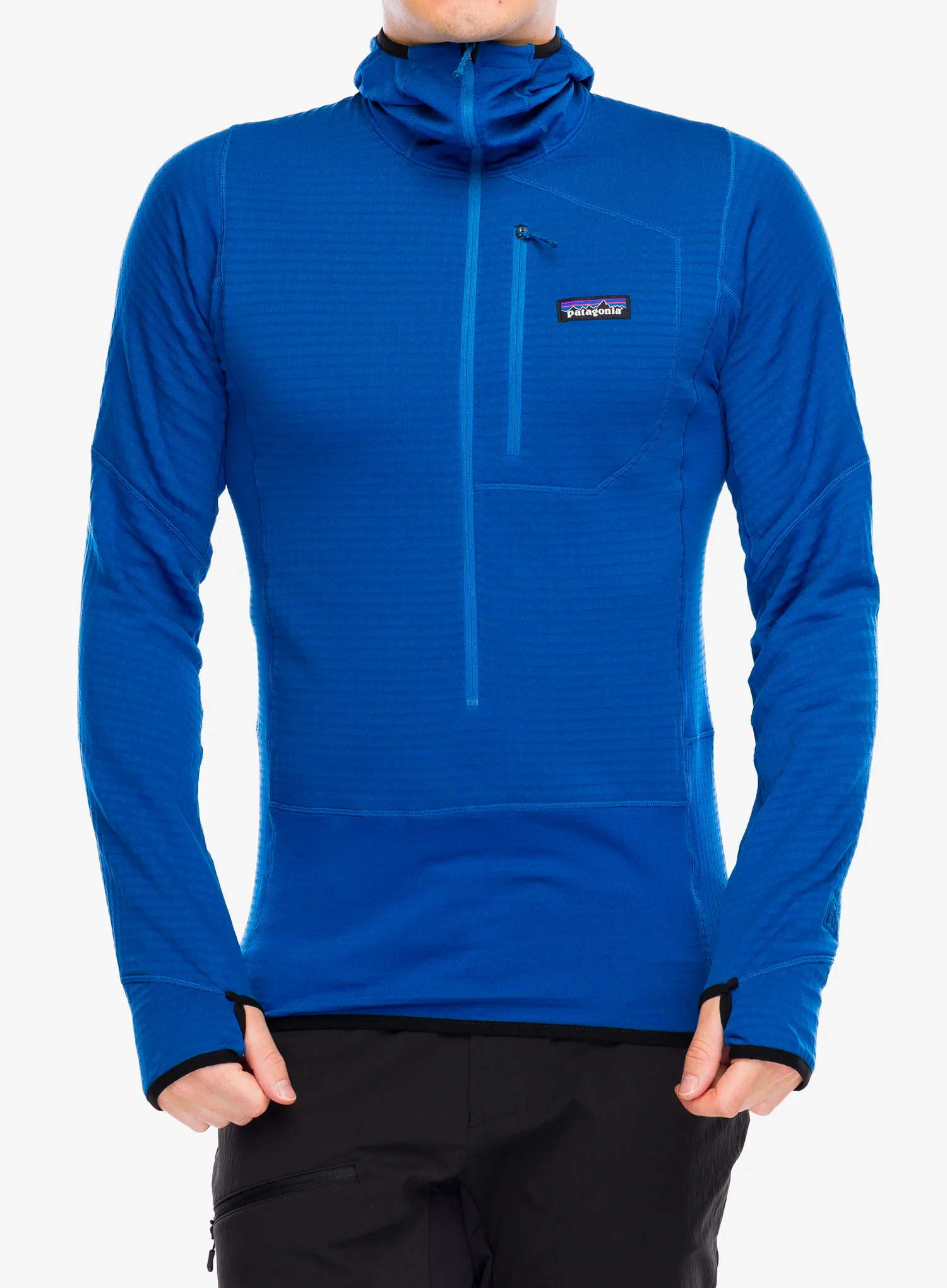 Кофта з каптуром Patagonia R1 Pullover Hoody - endles blue