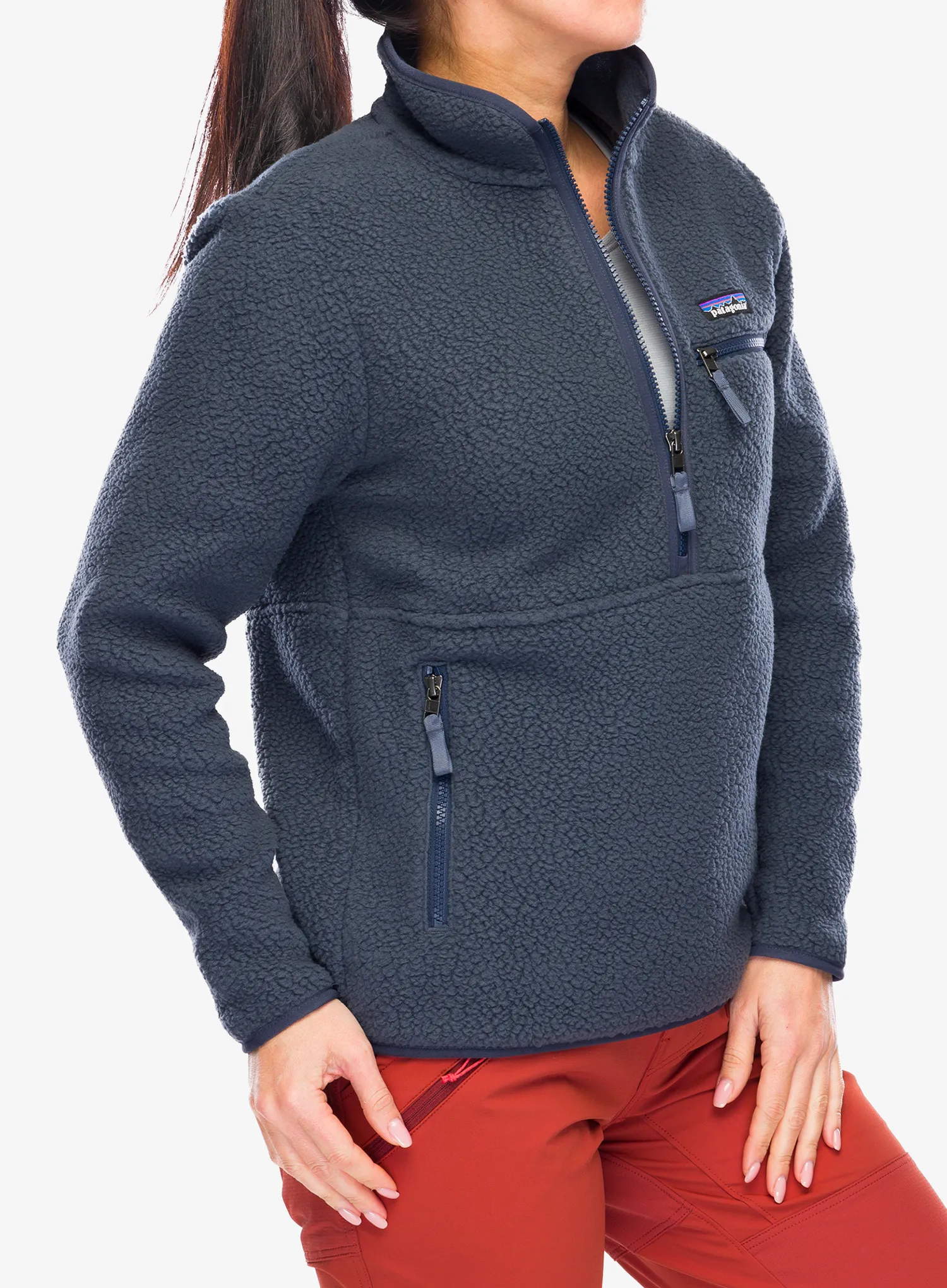 Кофта флісова жіноча Patagonia Retro Pile Marsupial - smolder blue