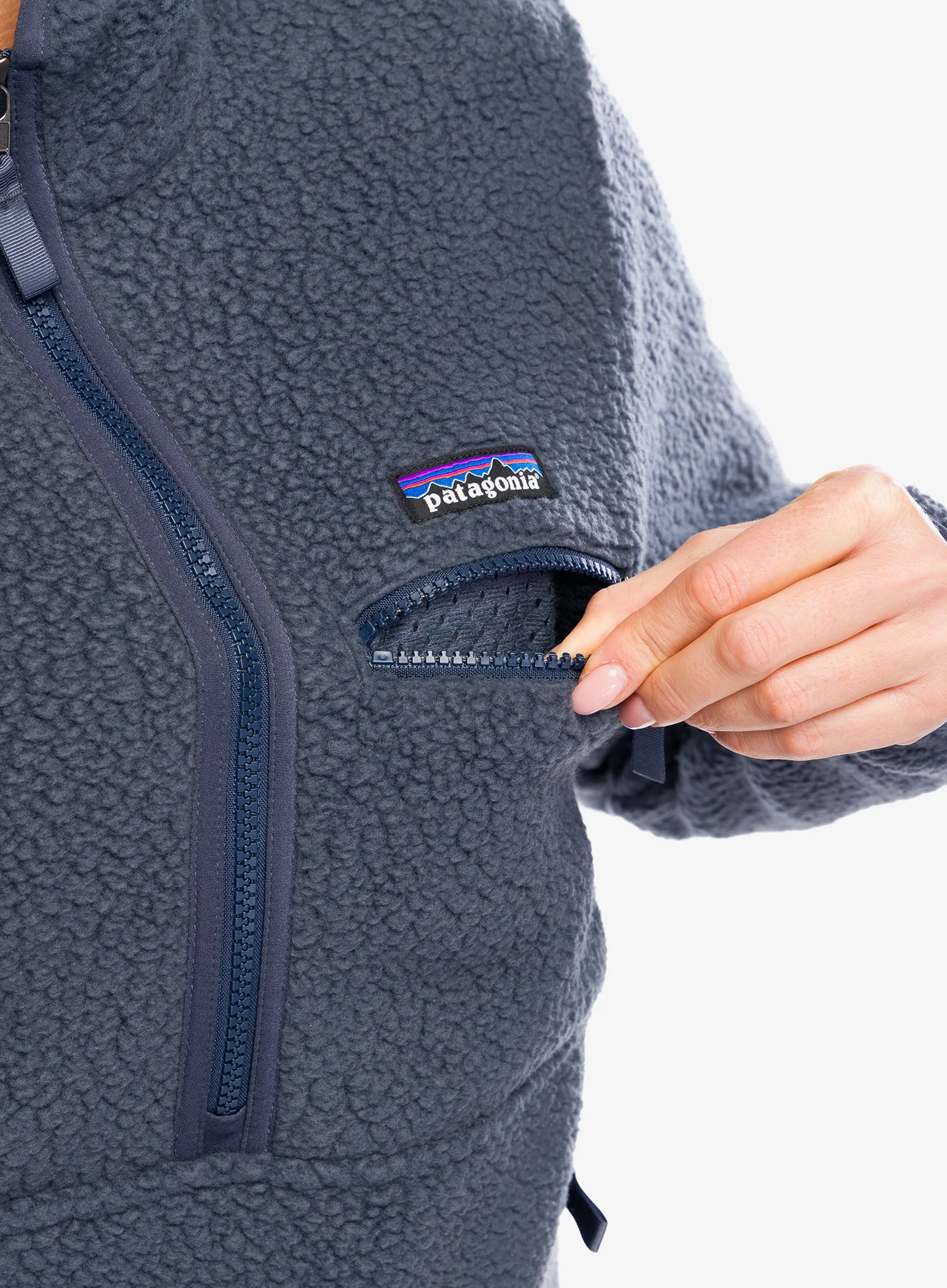Кофта флісова жіноча Patagonia Retro Pile Marsupial - smolder blue