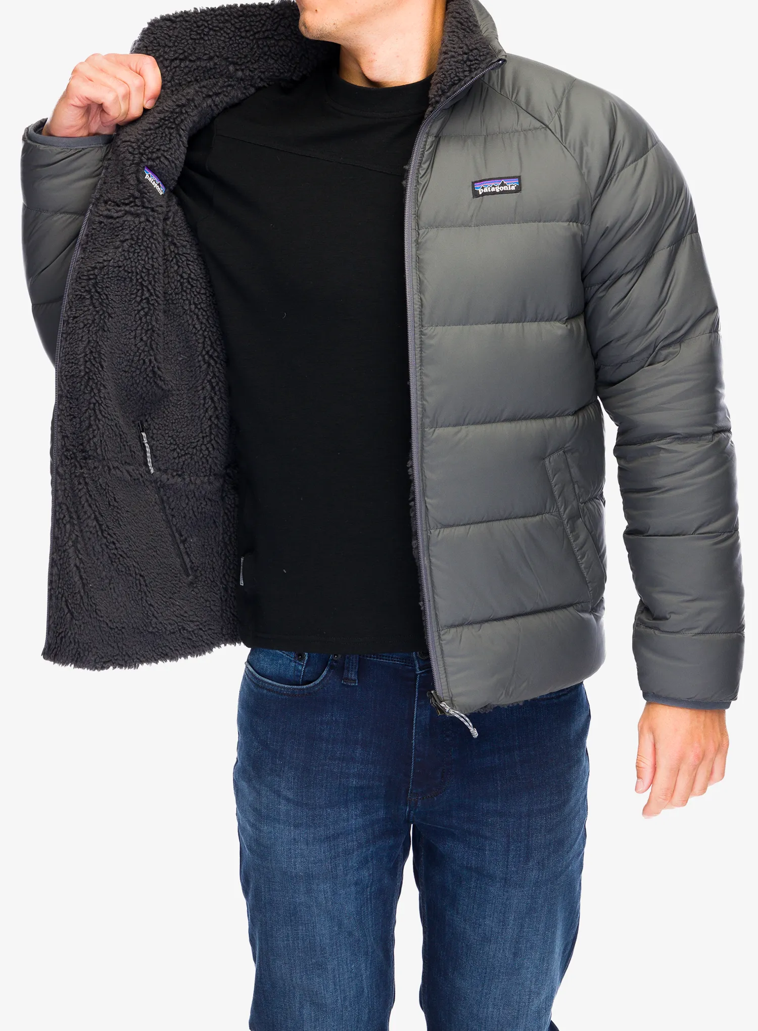 Пуховик Patagonia Reversible Silent Down Jacket - forge grey