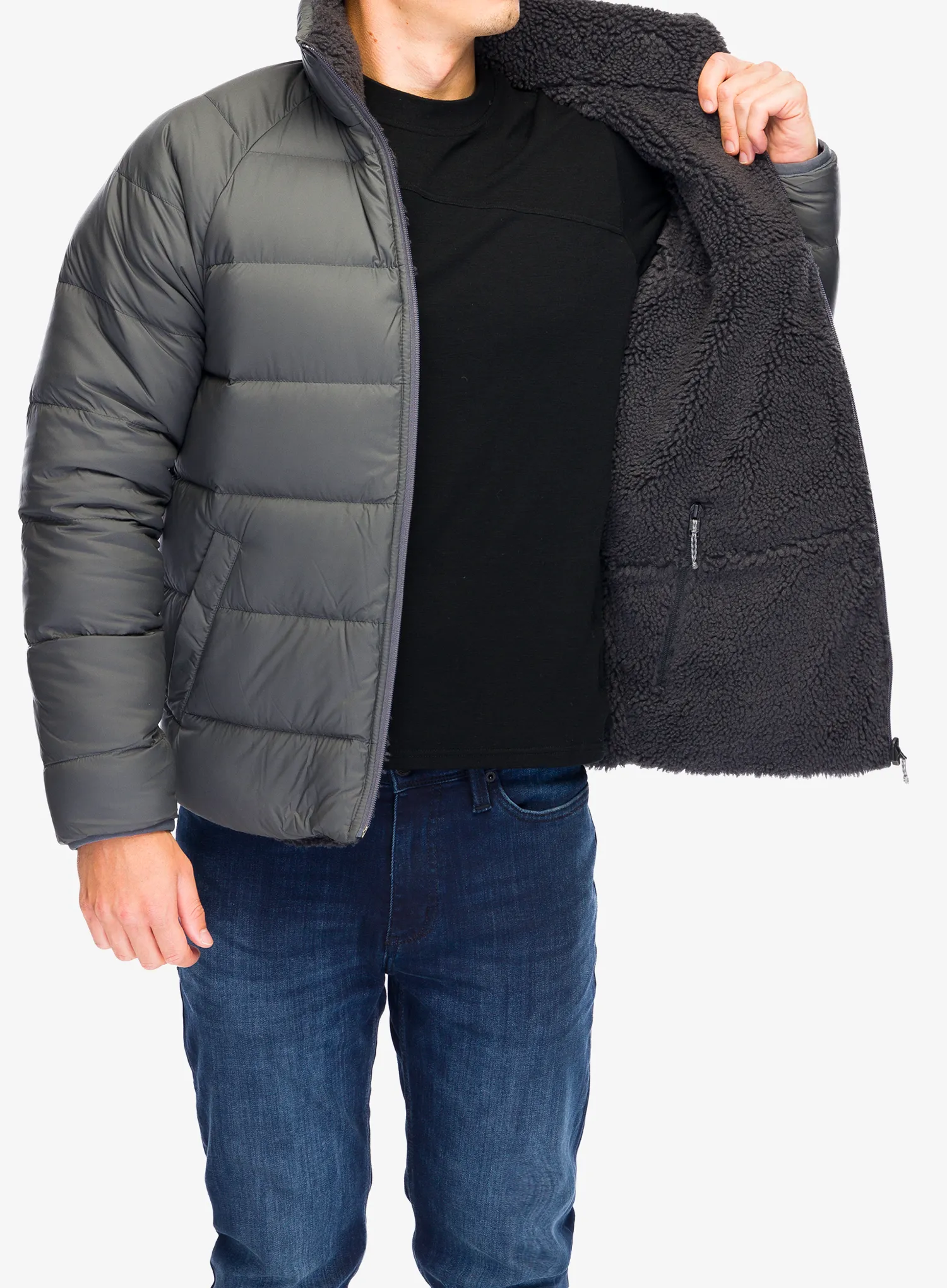 Пуховик Patagonia Reversible Silent Down Jacket - forge grey