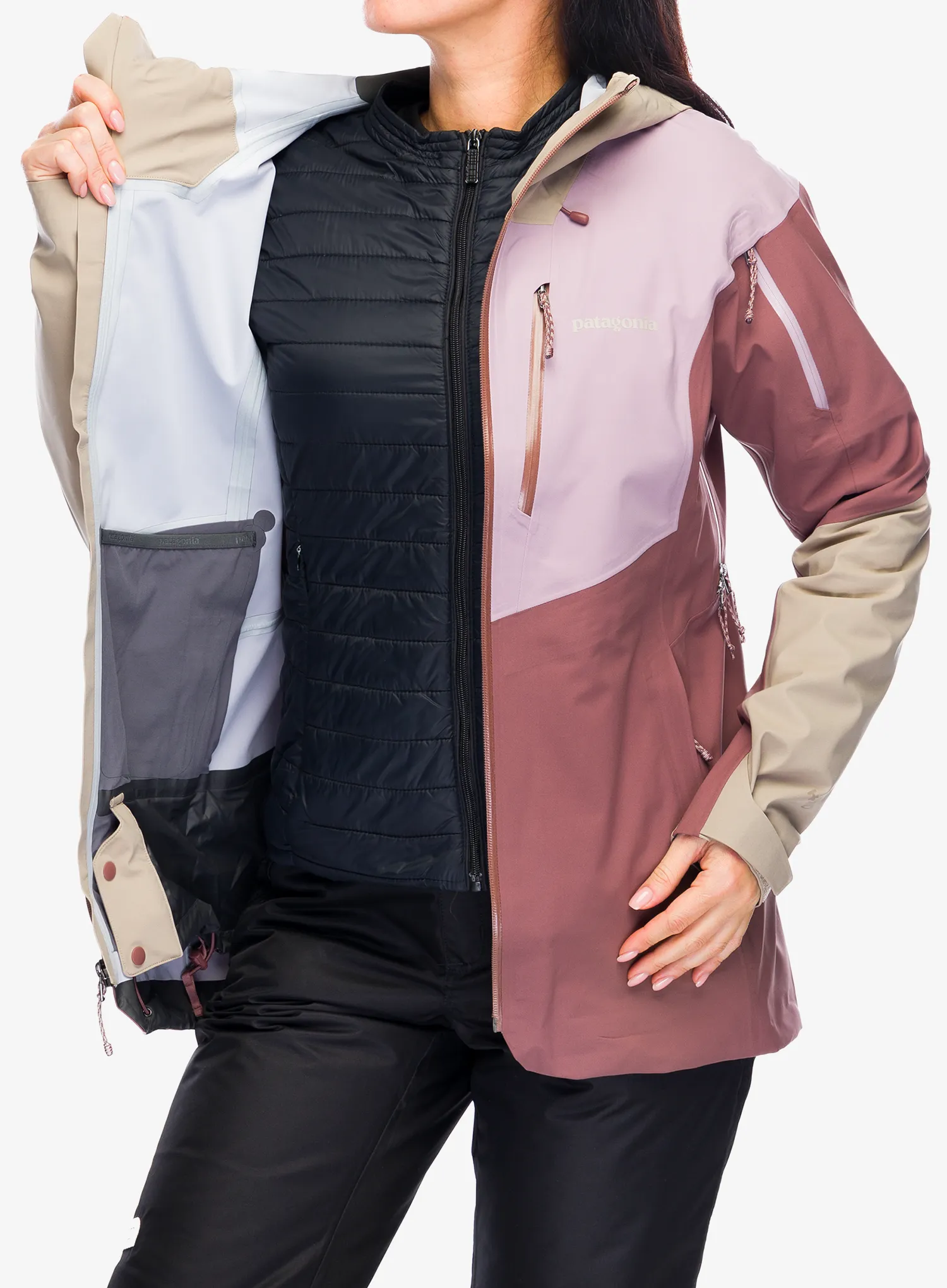 Куртка скітурингова жіноча Patagonia SnowDrifter Jacket - dulse mauve