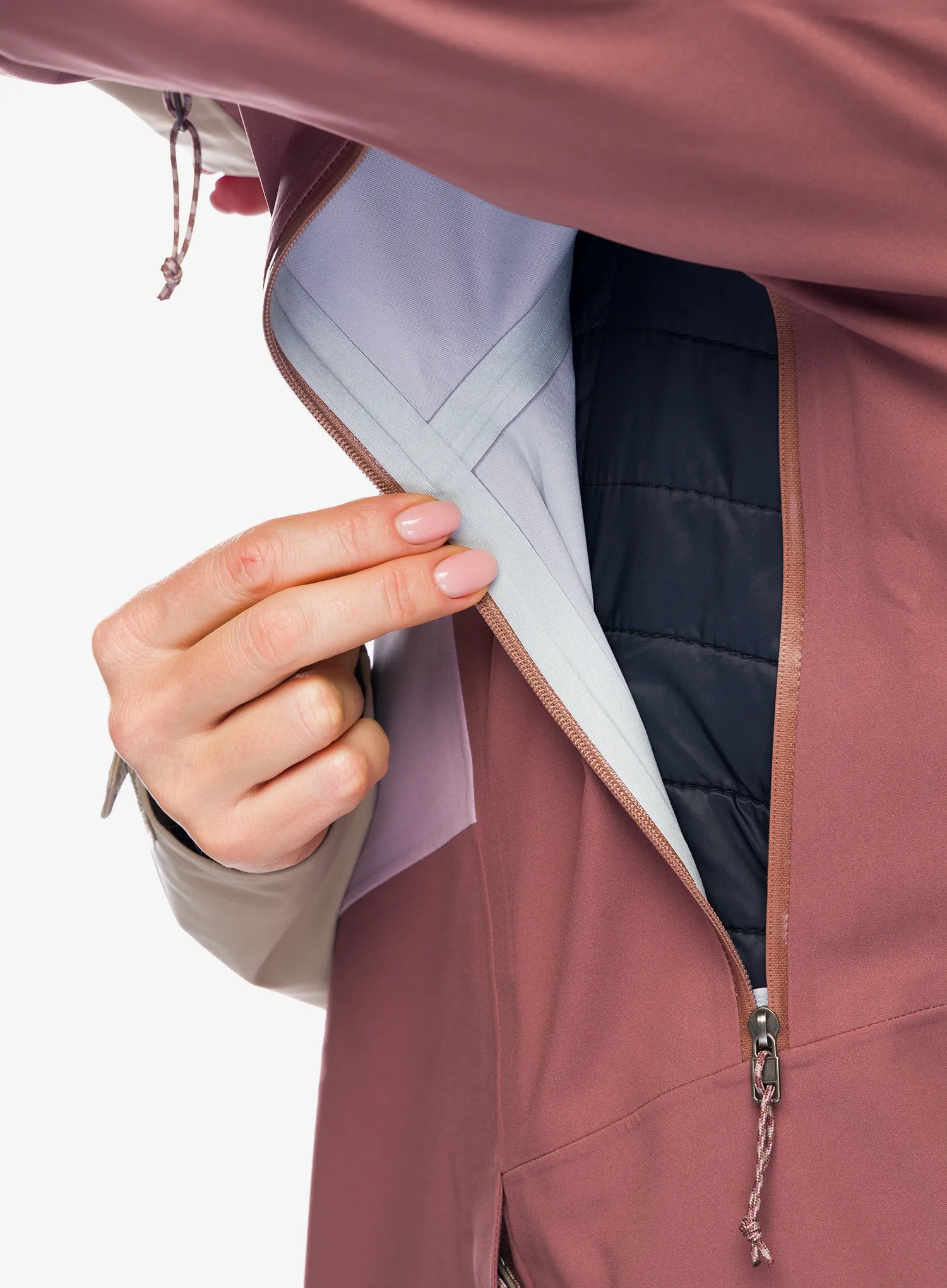 Куртка скітурингова жіноча Patagonia SnowDrifter Jacket - dulse mauve