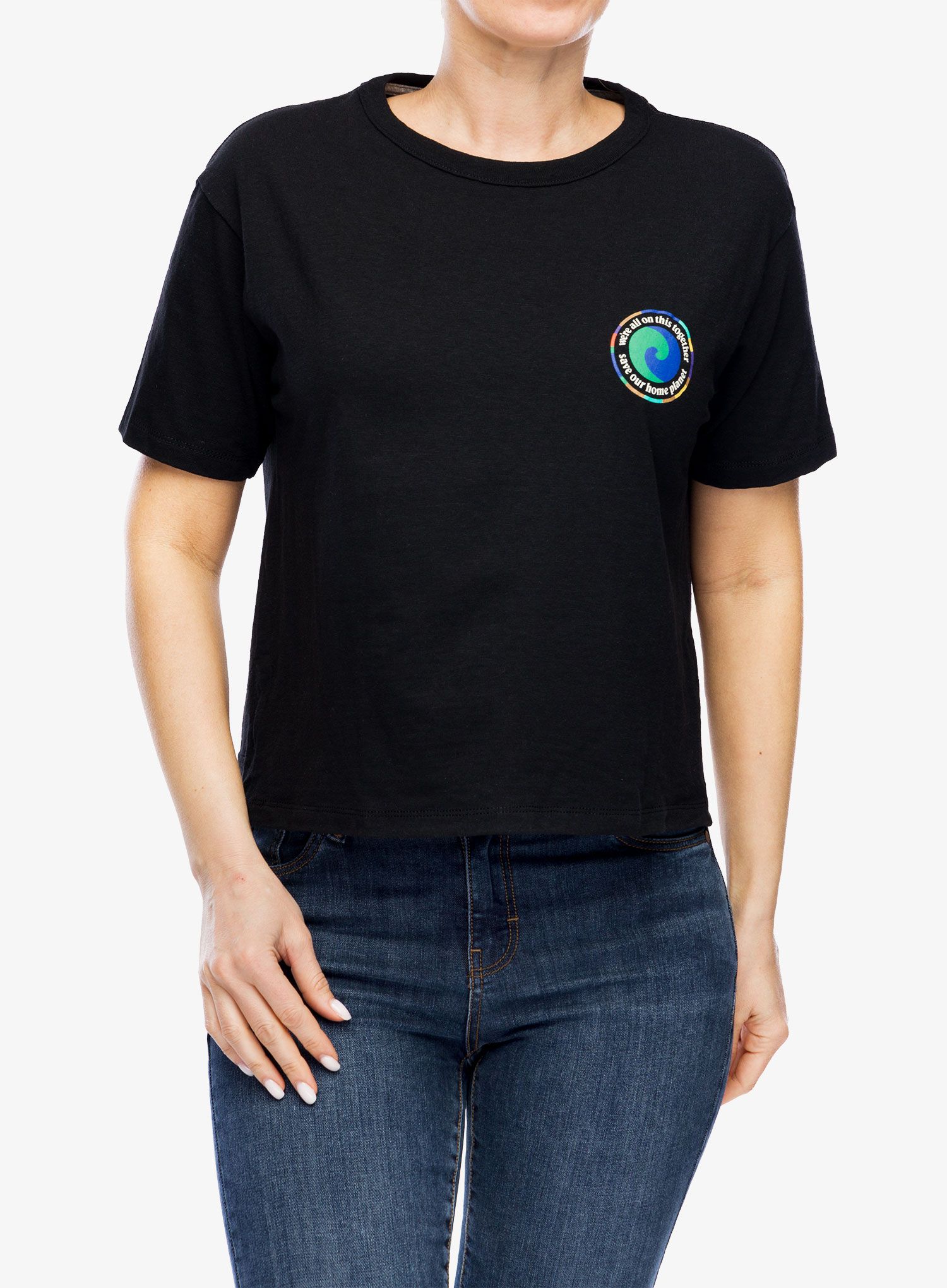 Футболка з принтом жіноча Patagonia Unity Fitz Easy Cut Responsibili-Tee - ink black