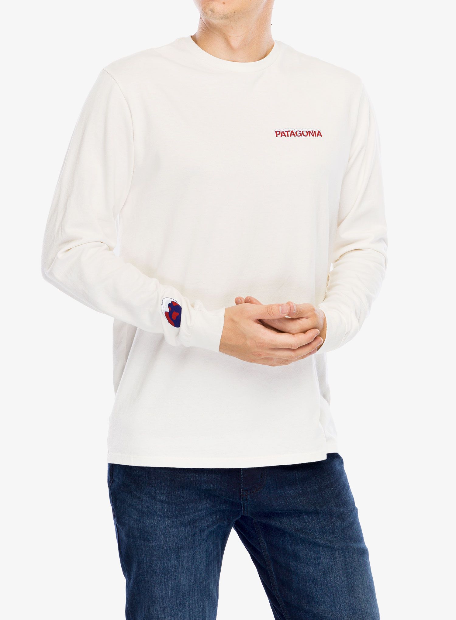 Кофта без каптура Patagonia  L/S Chill Responsibili-Tee - birch white