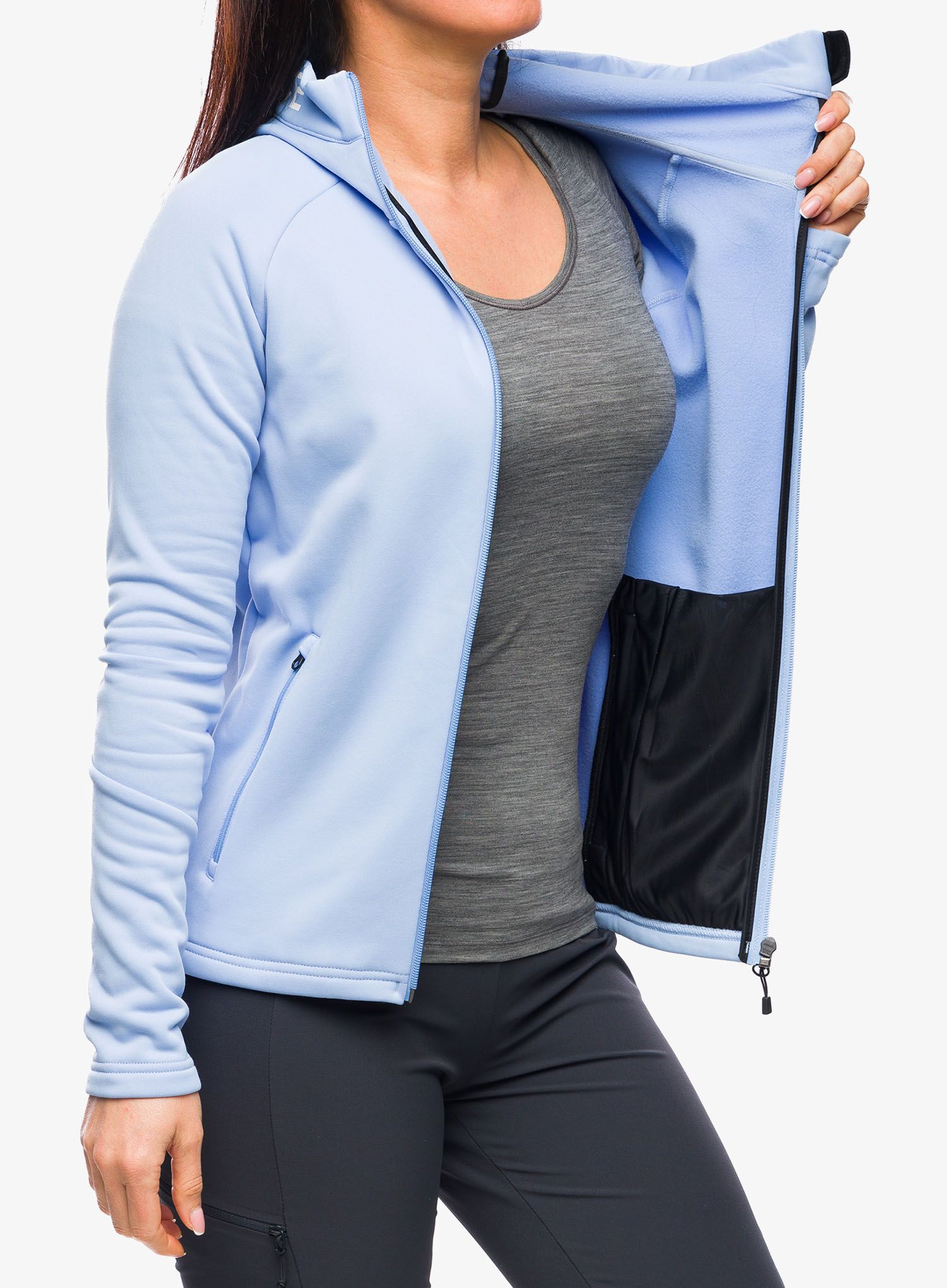 Кофта на блискавці жіноча Peak Perfomance Rider Zip Hood - amity blue/blue