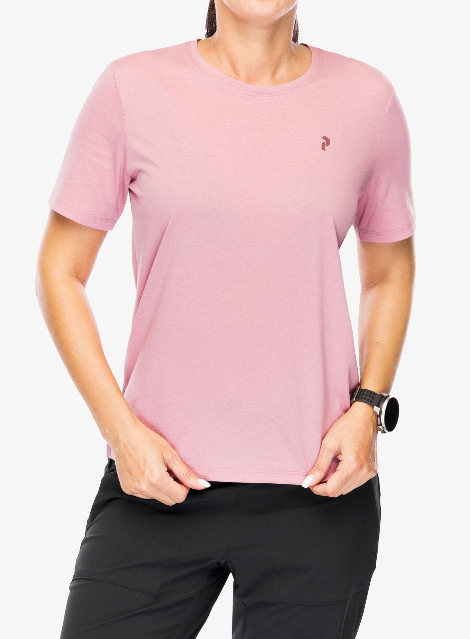 Футболка з принтом жіноча Peak Performance Explore Graphic Tee - bitter root