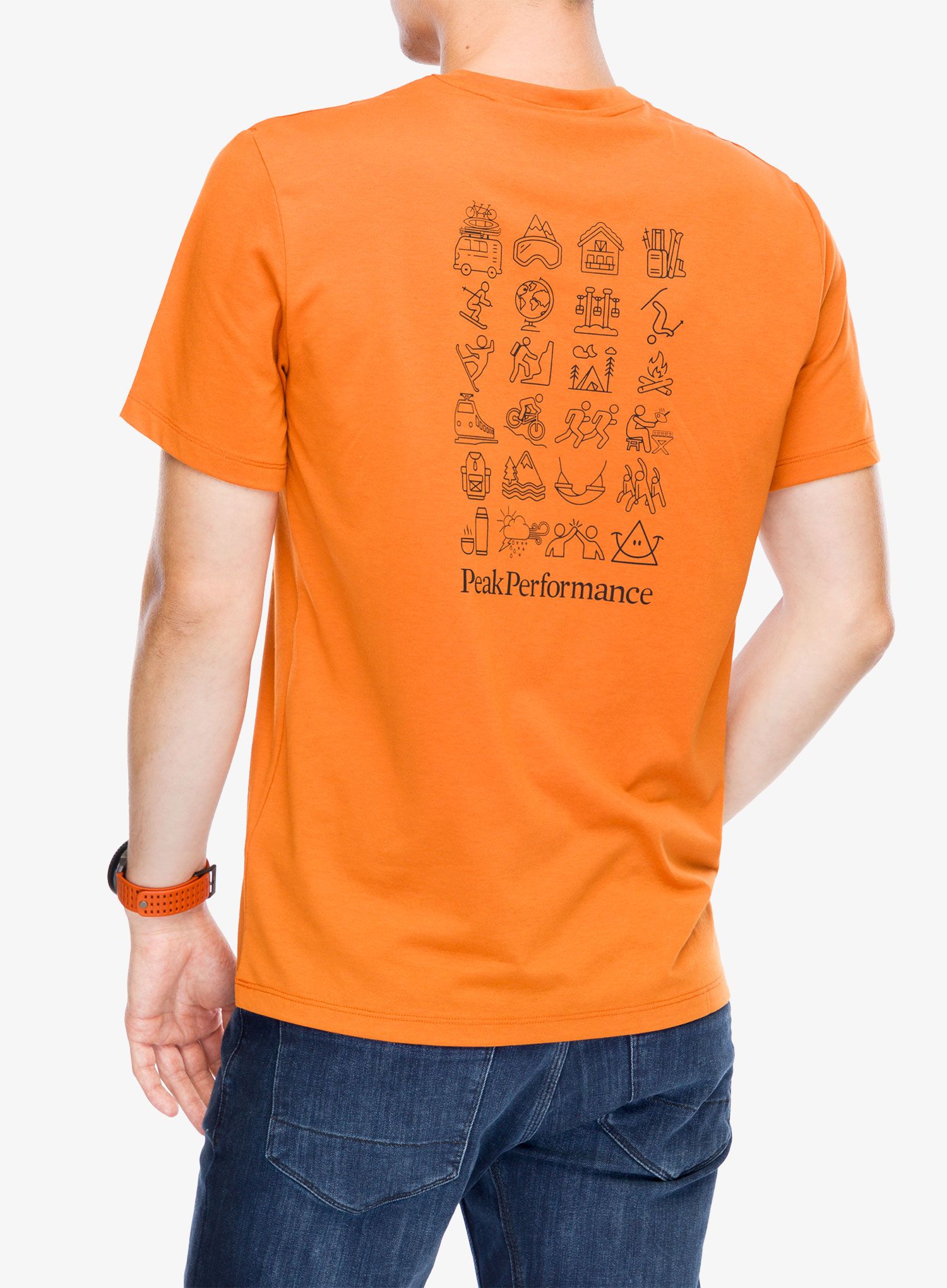 Швидковисихаюча футболка Peak Performance Explore Graphic Tee - gold flame