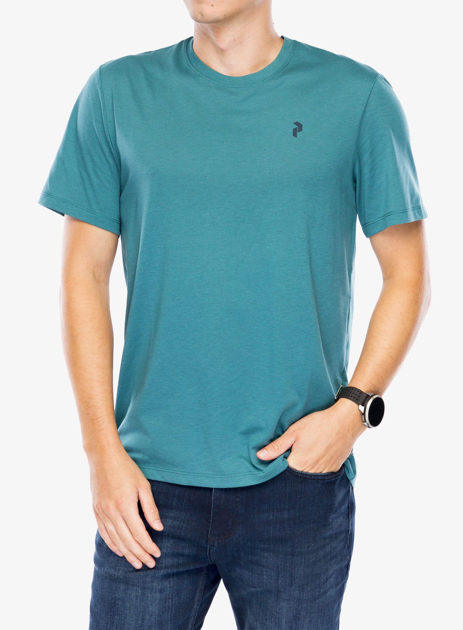 Футболка з принтом Peak Performance Explore Graphic Tee - hydro fresh