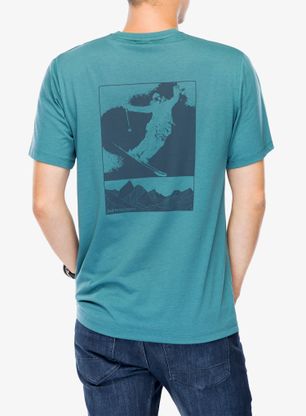 Футболка з принтом Peak Performance Explore Graphic Tee - hydro fresh