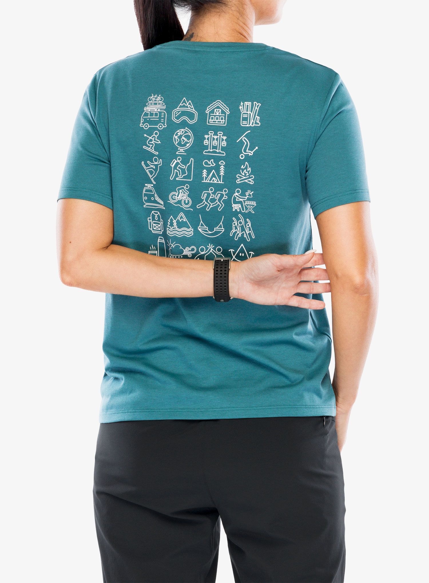 Швидковисихаюча футболка жіночий Peak Performance Explore Graphic Tee - hydro fresh