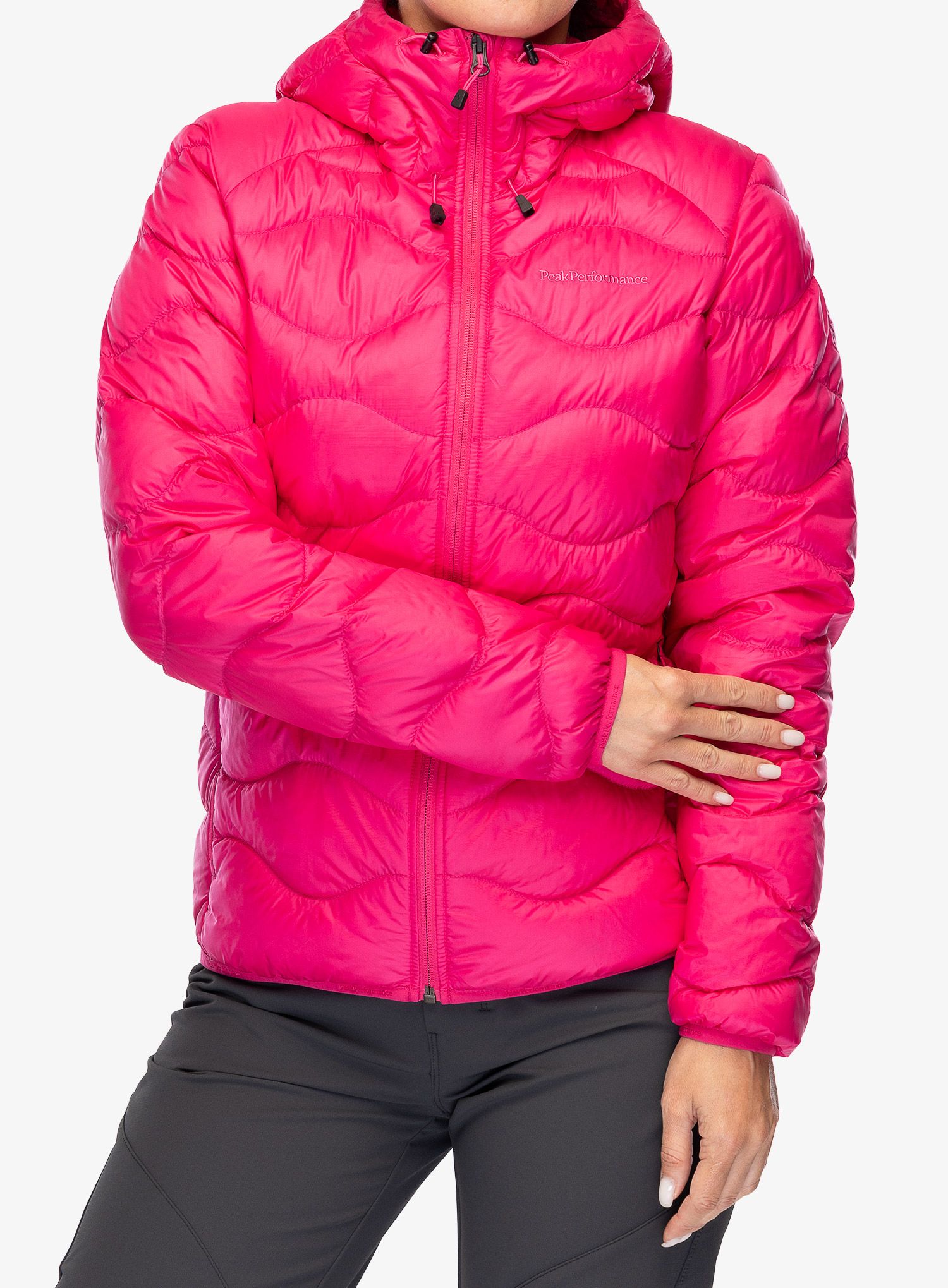 Пуховик жіноча Peak Performance Helium Down Hood Jacket - beetroot purple