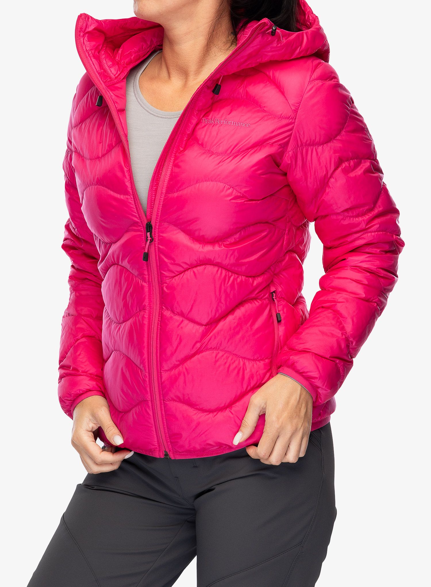 Пуховик жіноча Peak Performance Helium Down Hood Jacket - beetroot purple