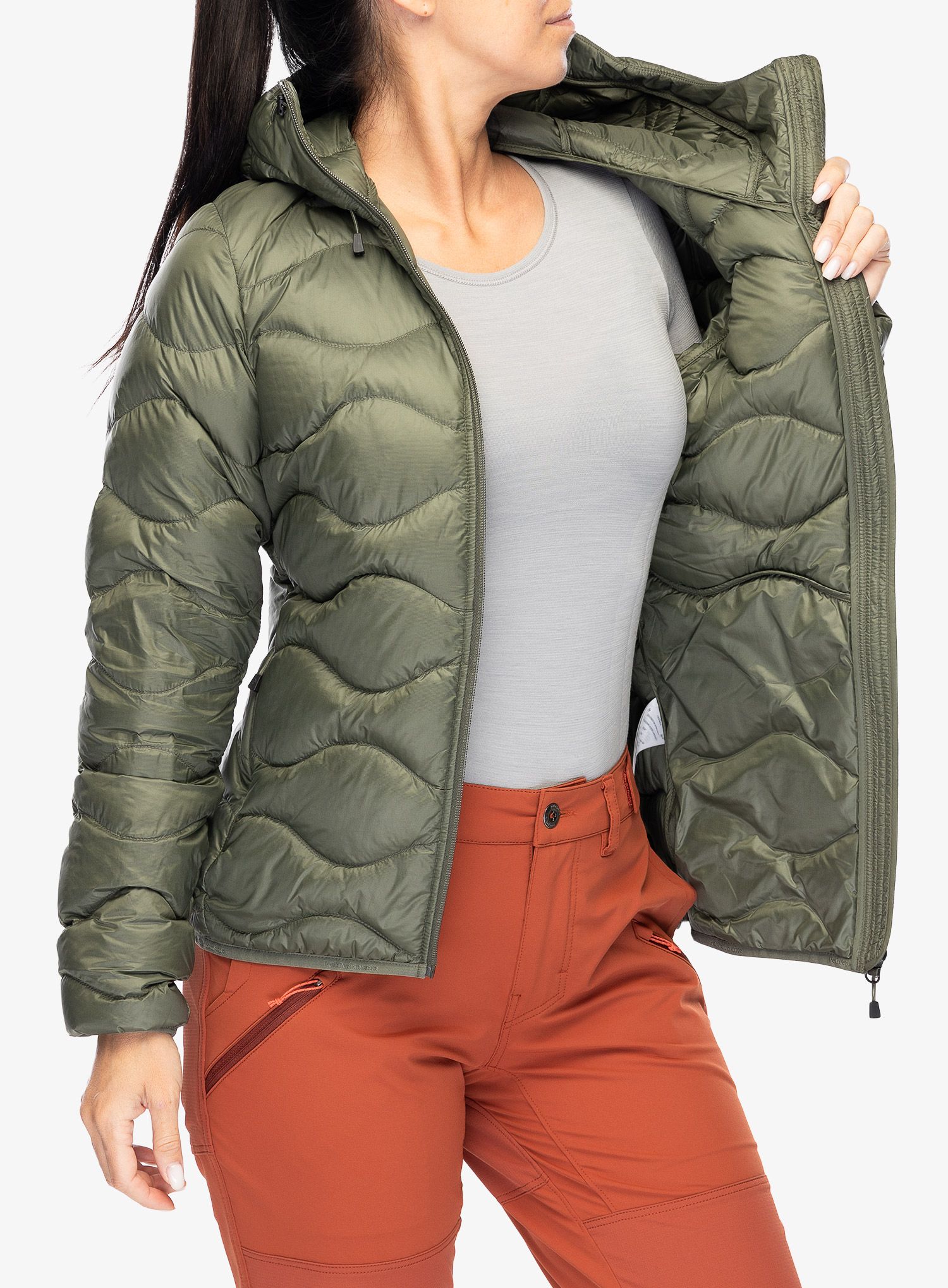 Пуховик жіноча Peak Performance Helium Down Hood Jacket - pine needle