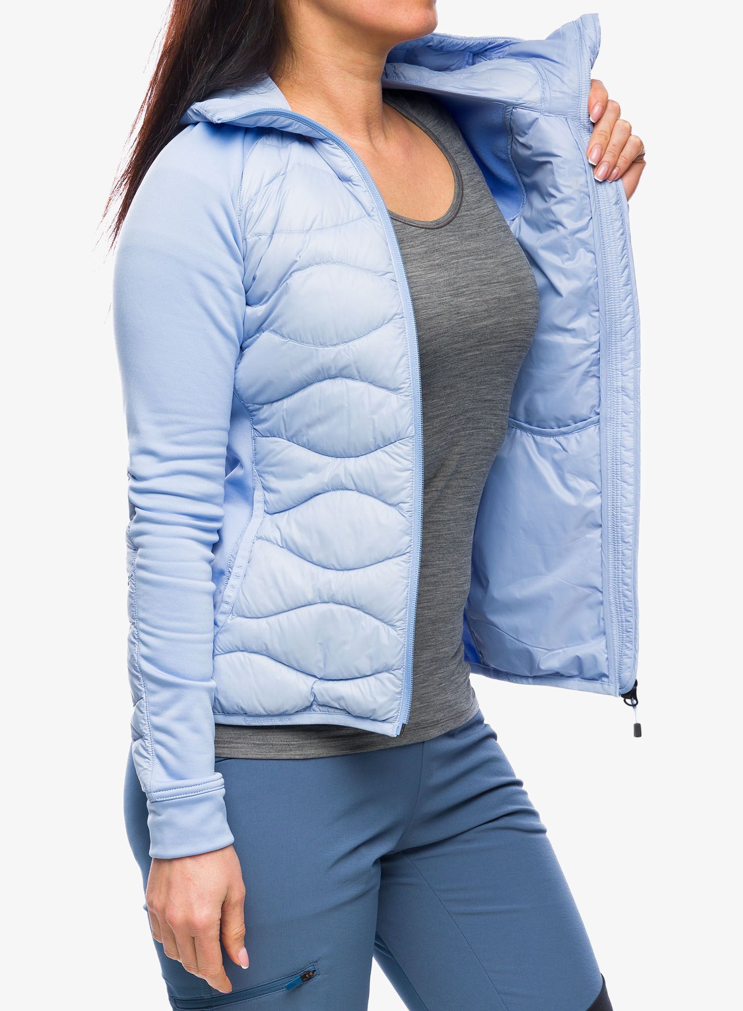 Куртка жіноча Peak Performance Helium Down Hybrid Hood - amity blue