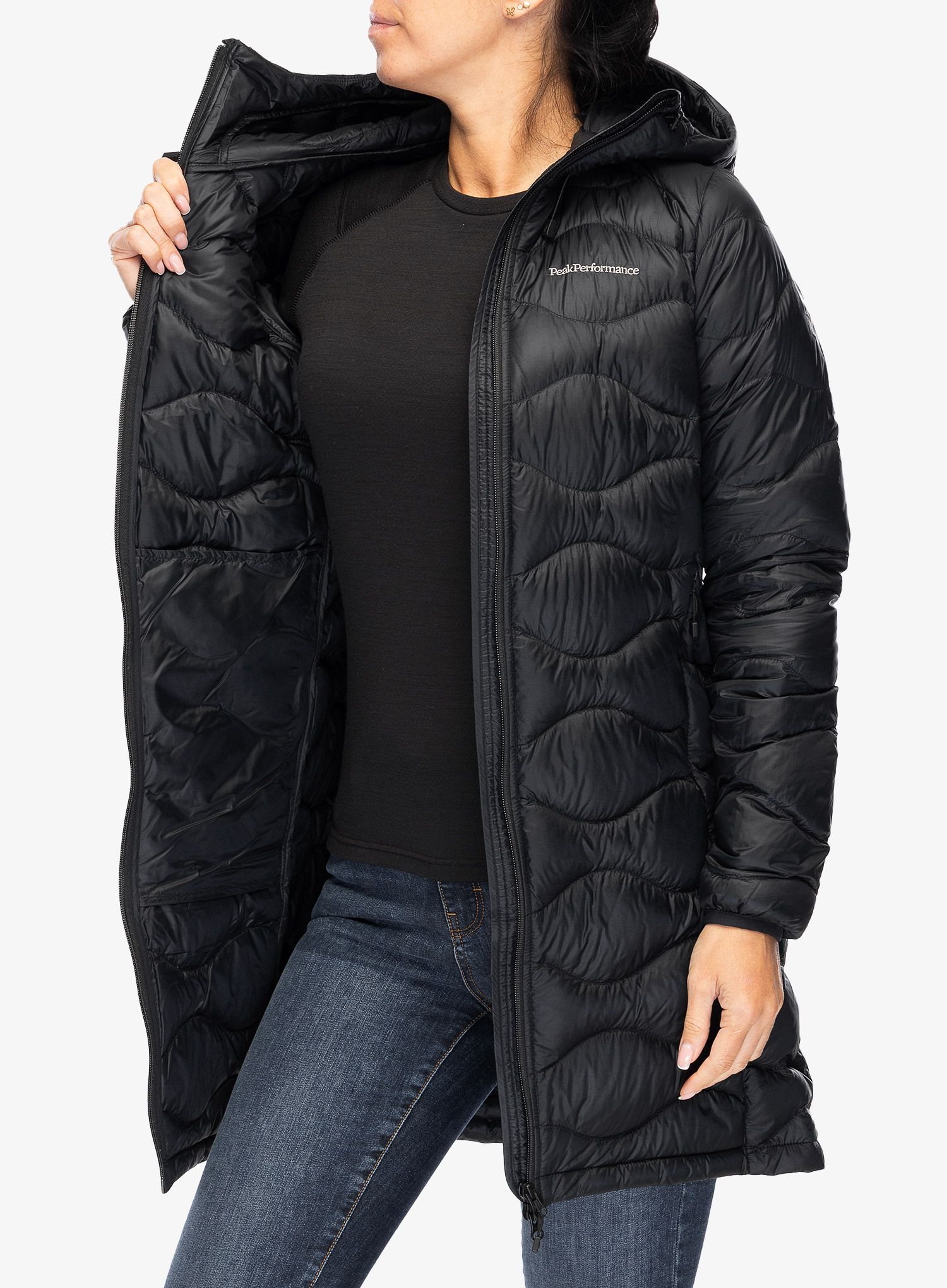 Плащ пуховий жіночий Peak Performance Helium Down Parka - black
