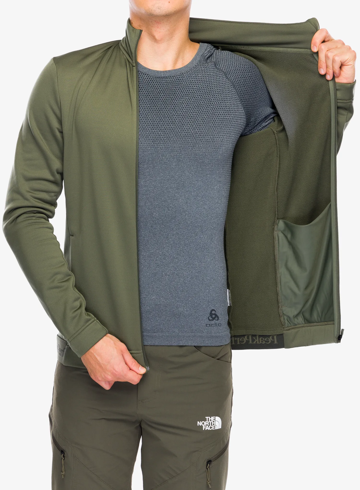 Кофта без каптура Peak Performance Rider Tech Zip Jacket - pine needle