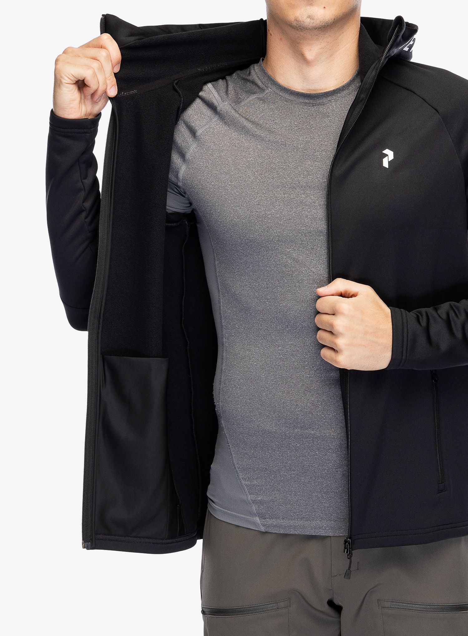 Кофта флісова Peak Performance Rider Zip Hood - black