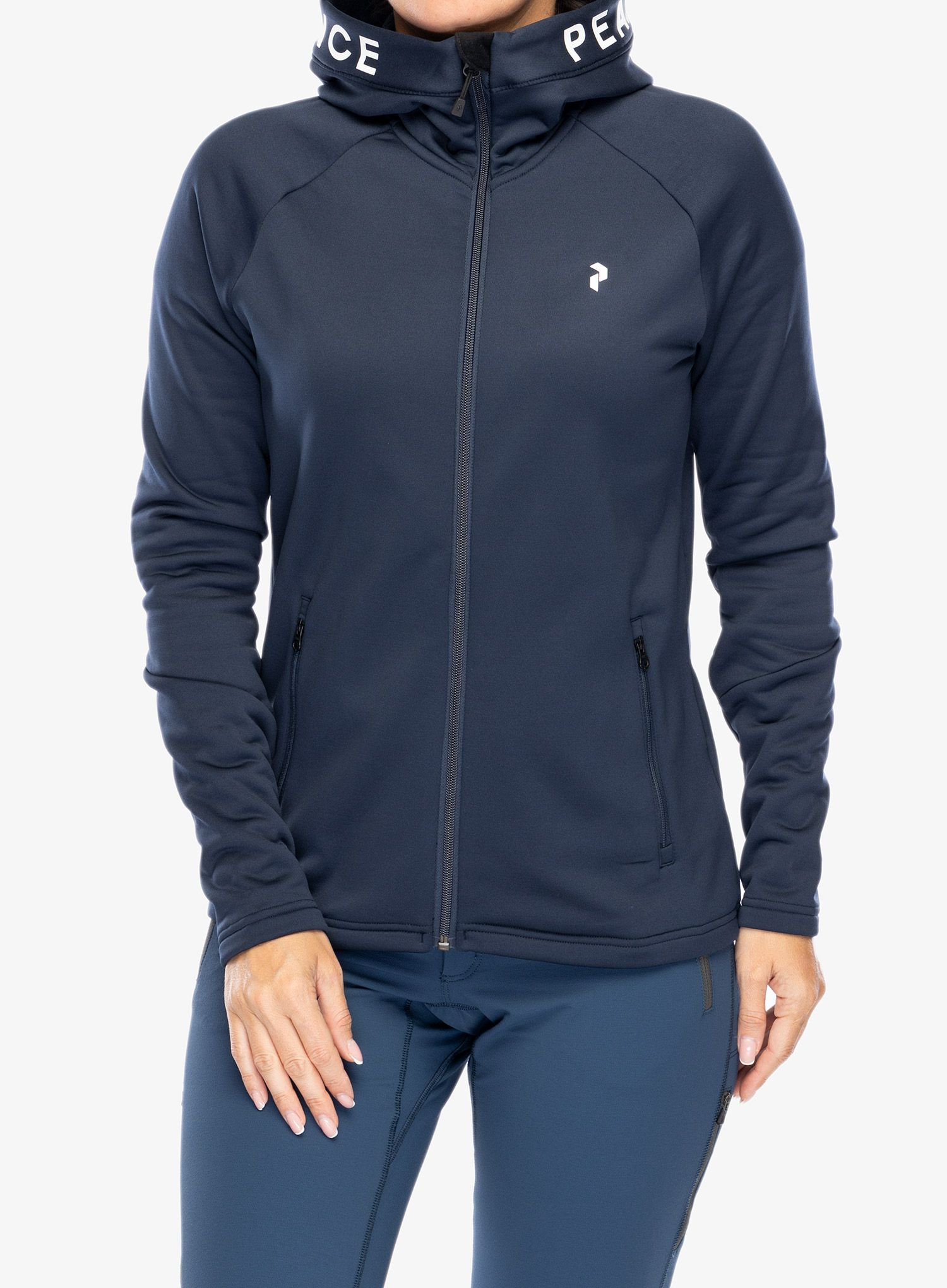 Кофта флісова жіноча Peak Performance Rider Zip Hood - blue shadow/shadow