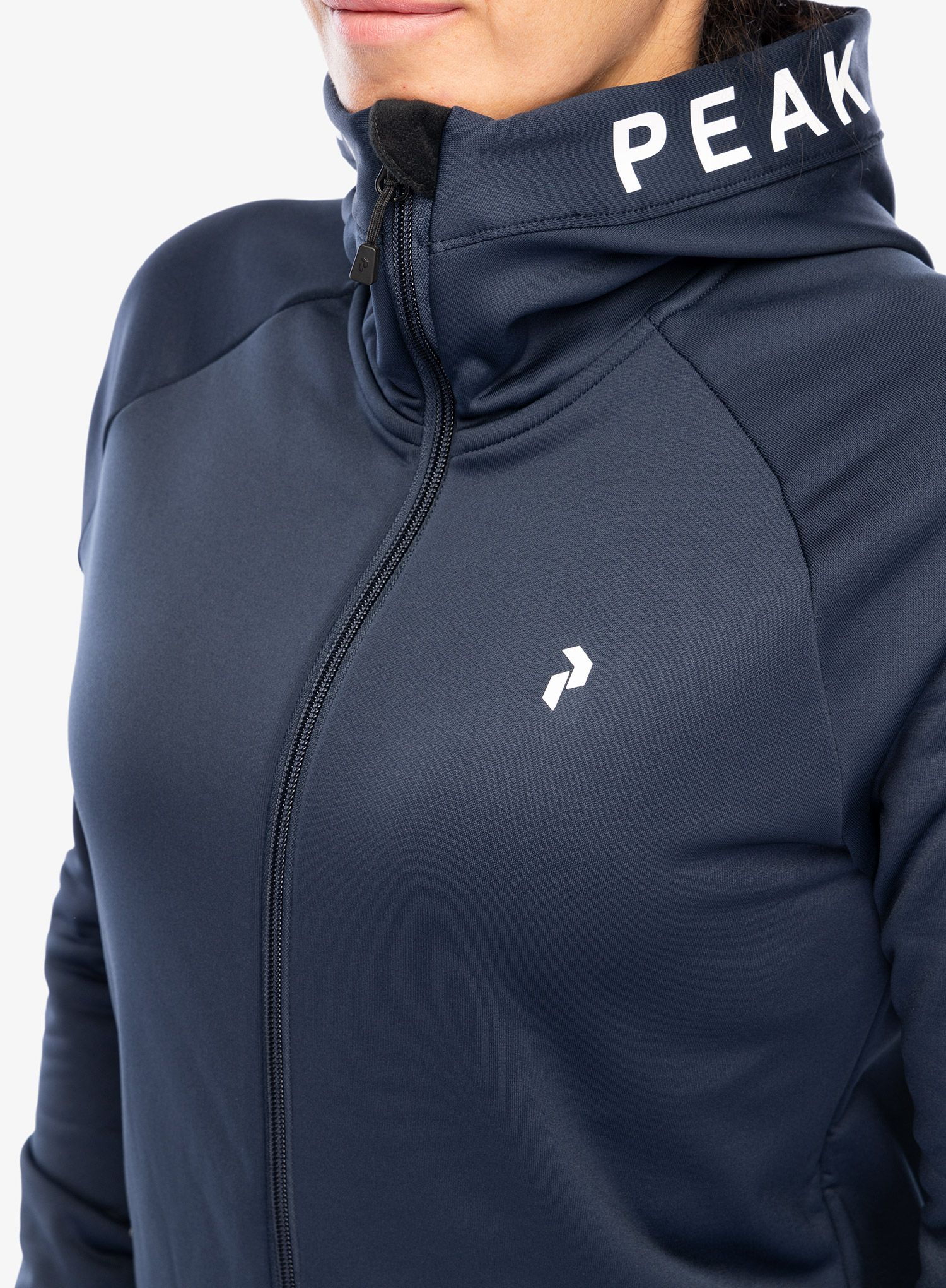 Кофта флісова жіноча Peak Performance Rider Zip Hood - blue shadow/shadow