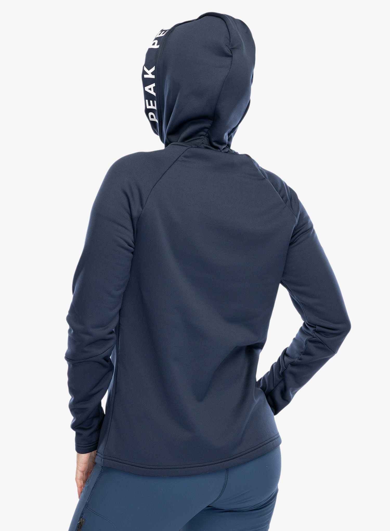 Кофта флісова жіноча Peak Performance Rider Zip Hood - blue shadow/shadow