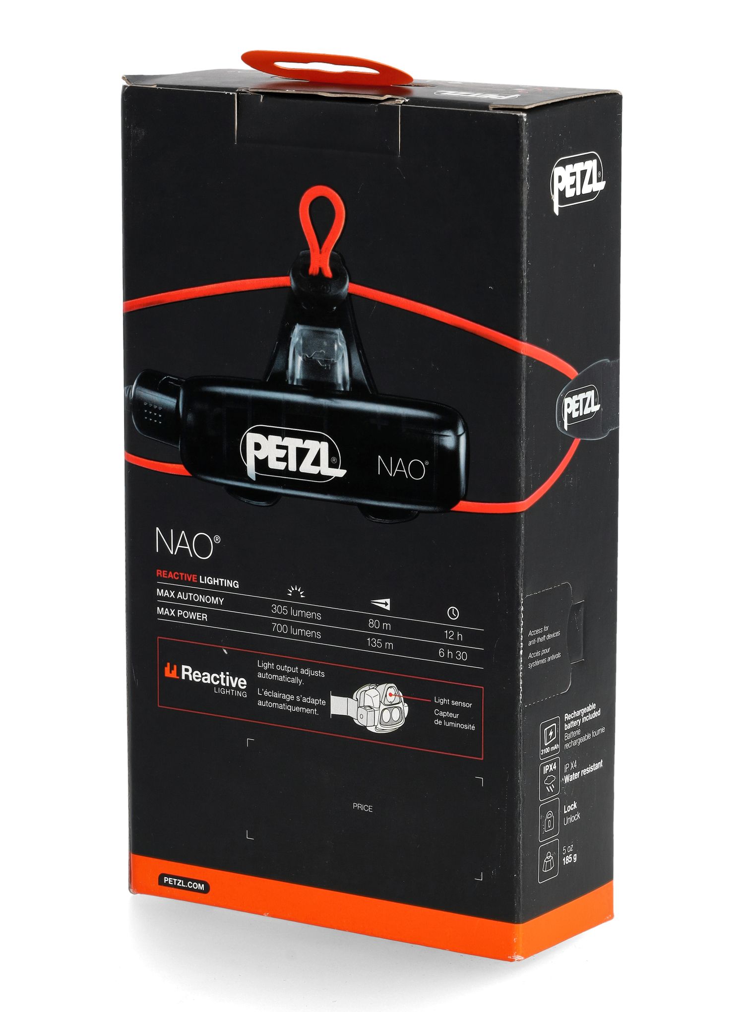 Ліхтар налобний Petzl Nao - black/white (700 lm)