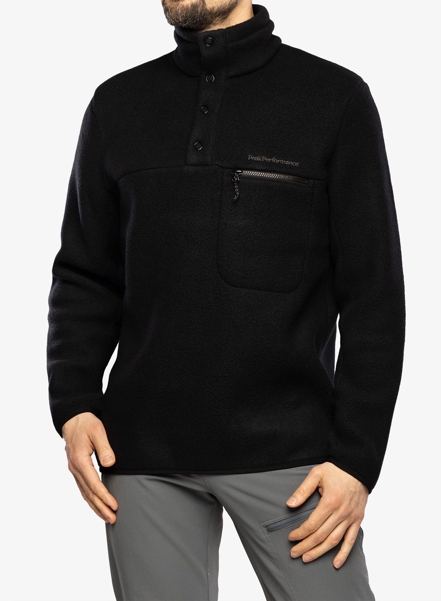 Фліска Peak Performance Fleece Snap T-Neck - black