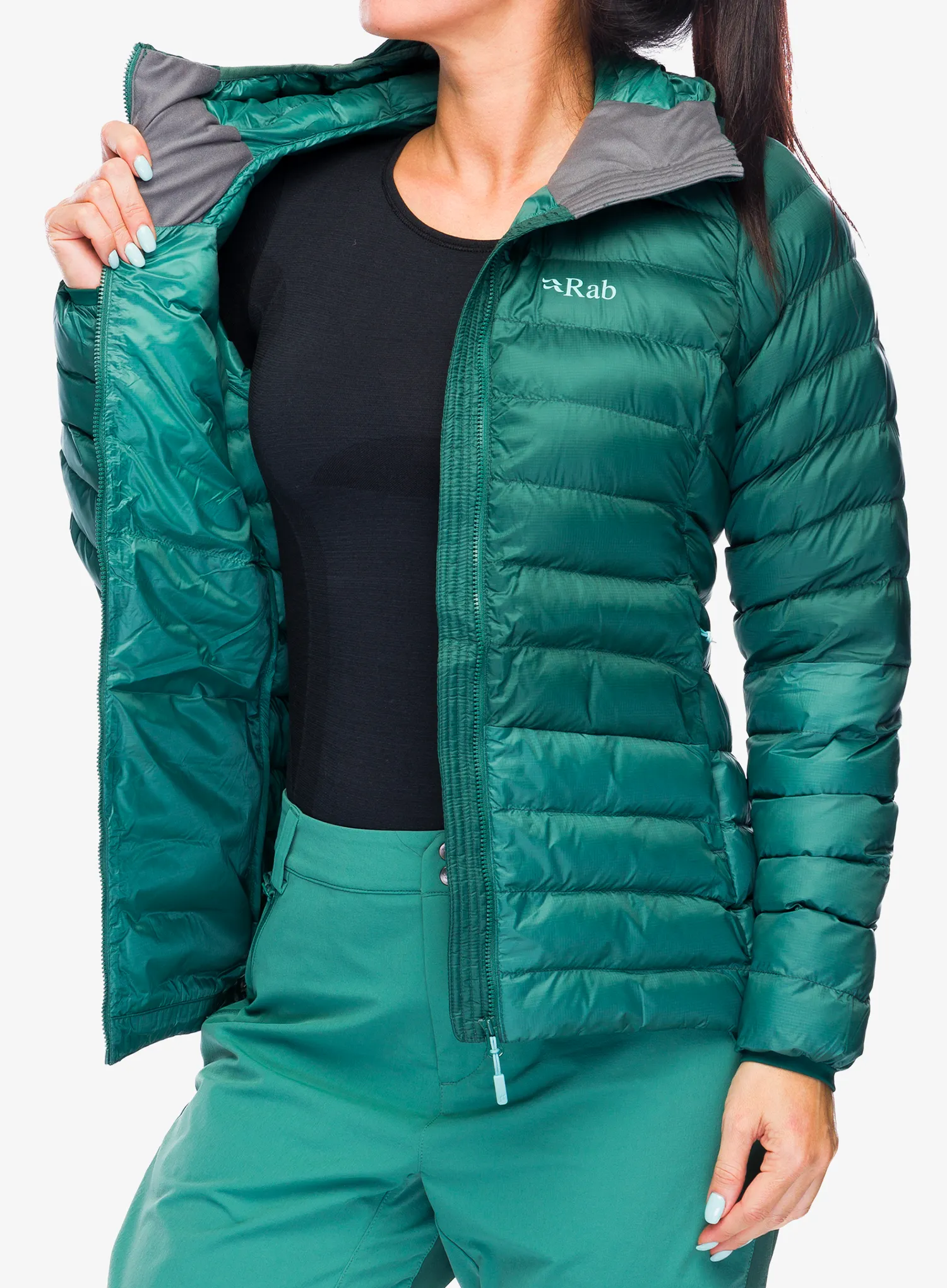 Куртка утеплена жіноча Rab Cirrus Alpine - green slate/eucalyptus