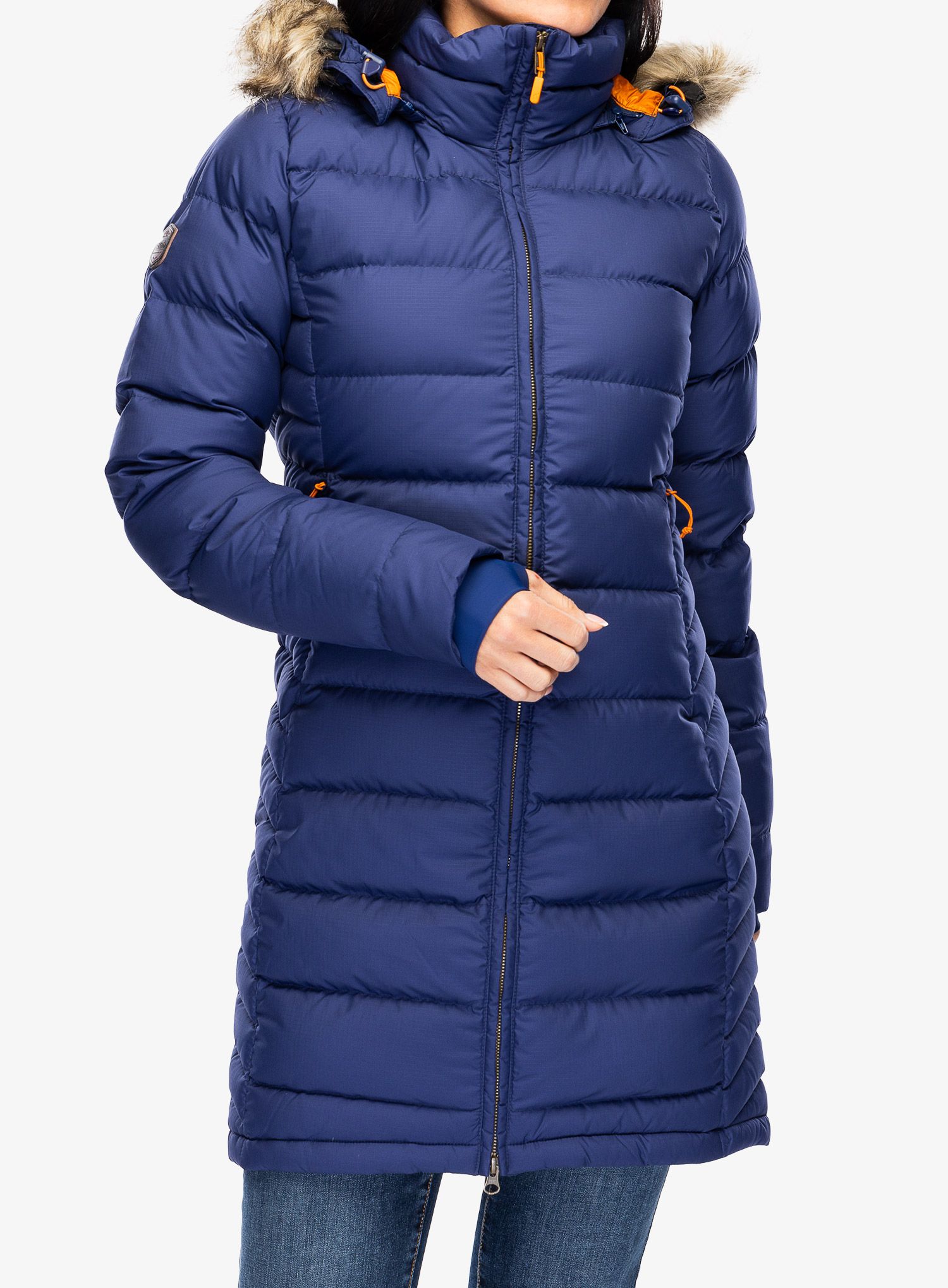 Плащ пуховий жіночий Rab Deep Cover Parka - patriot blue