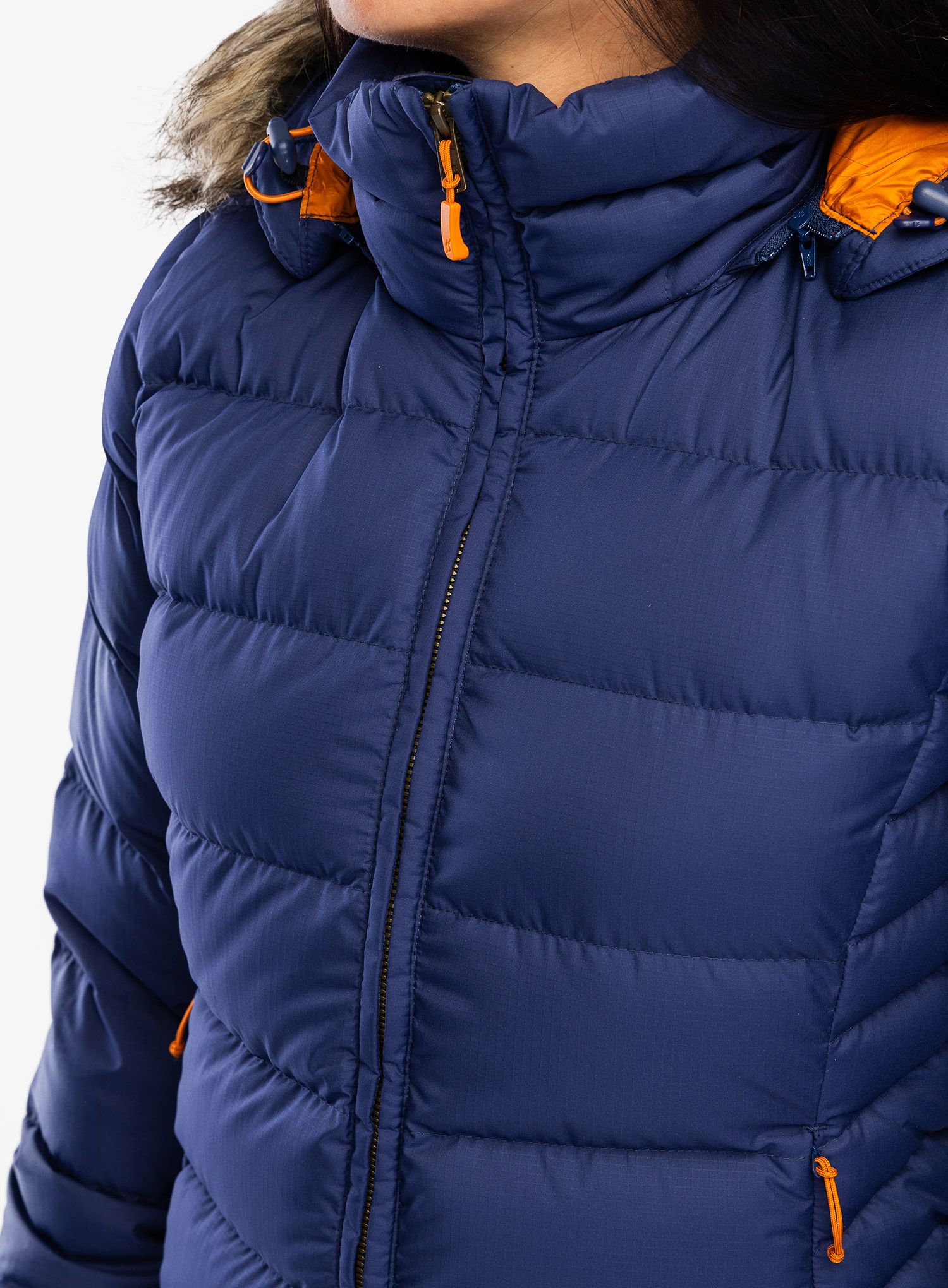 Плащ пуховий жіночий Rab Deep Cover Parka - patriot blue