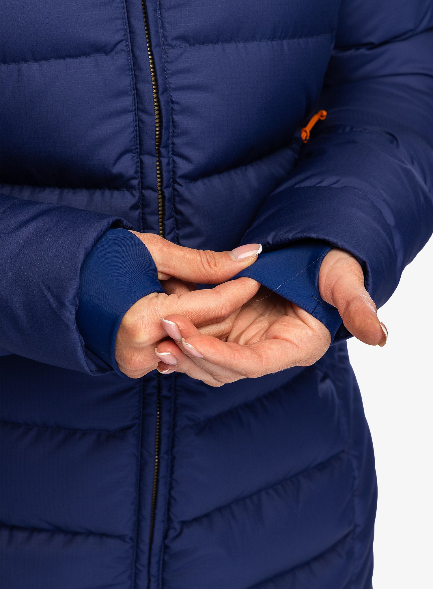 Плащ пуховий жіночий Rab Deep Cover Parka - patriot blue