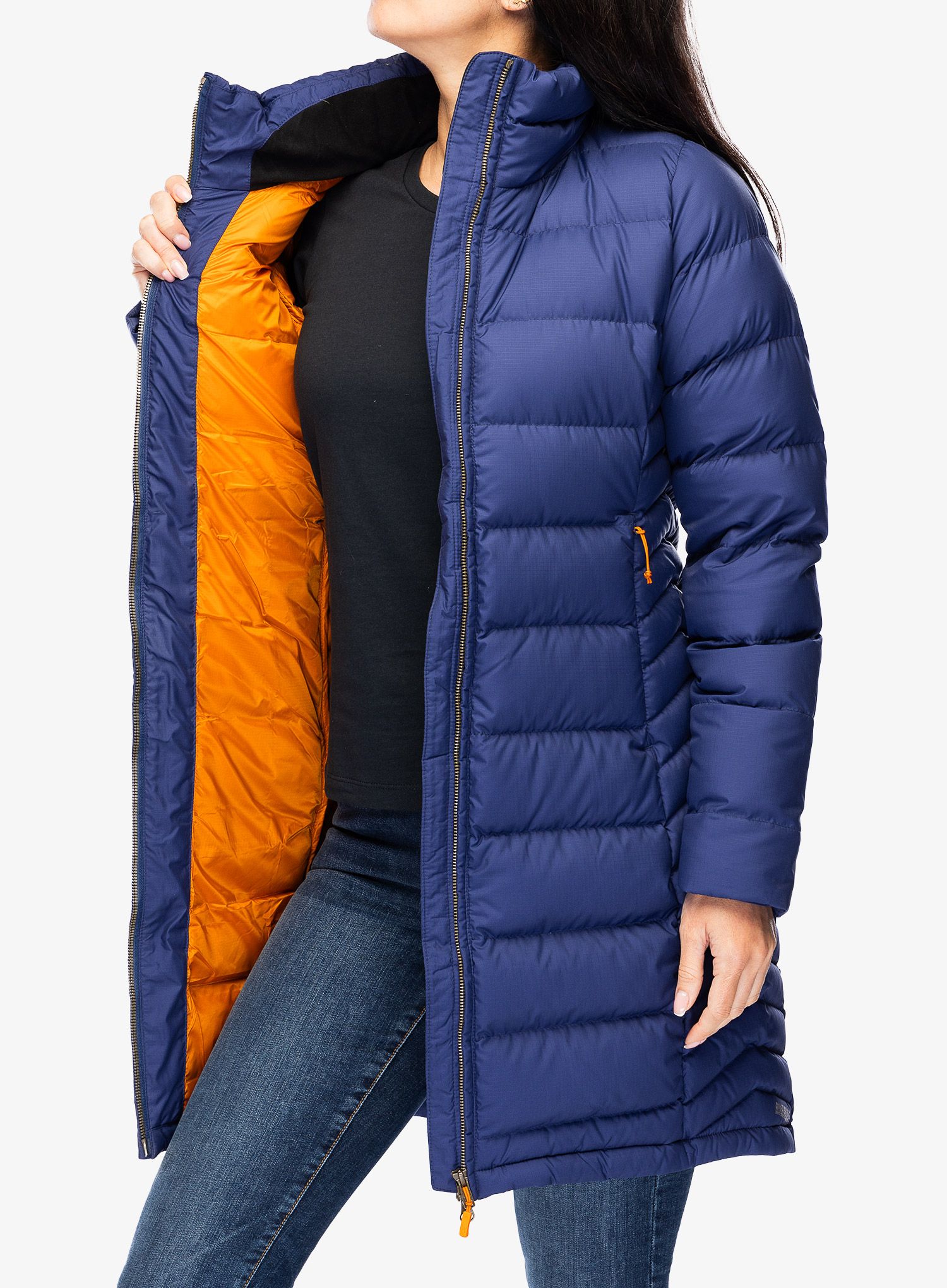 Плащ пуховий жіночий Rab Deep Cover Parka - patriot blue