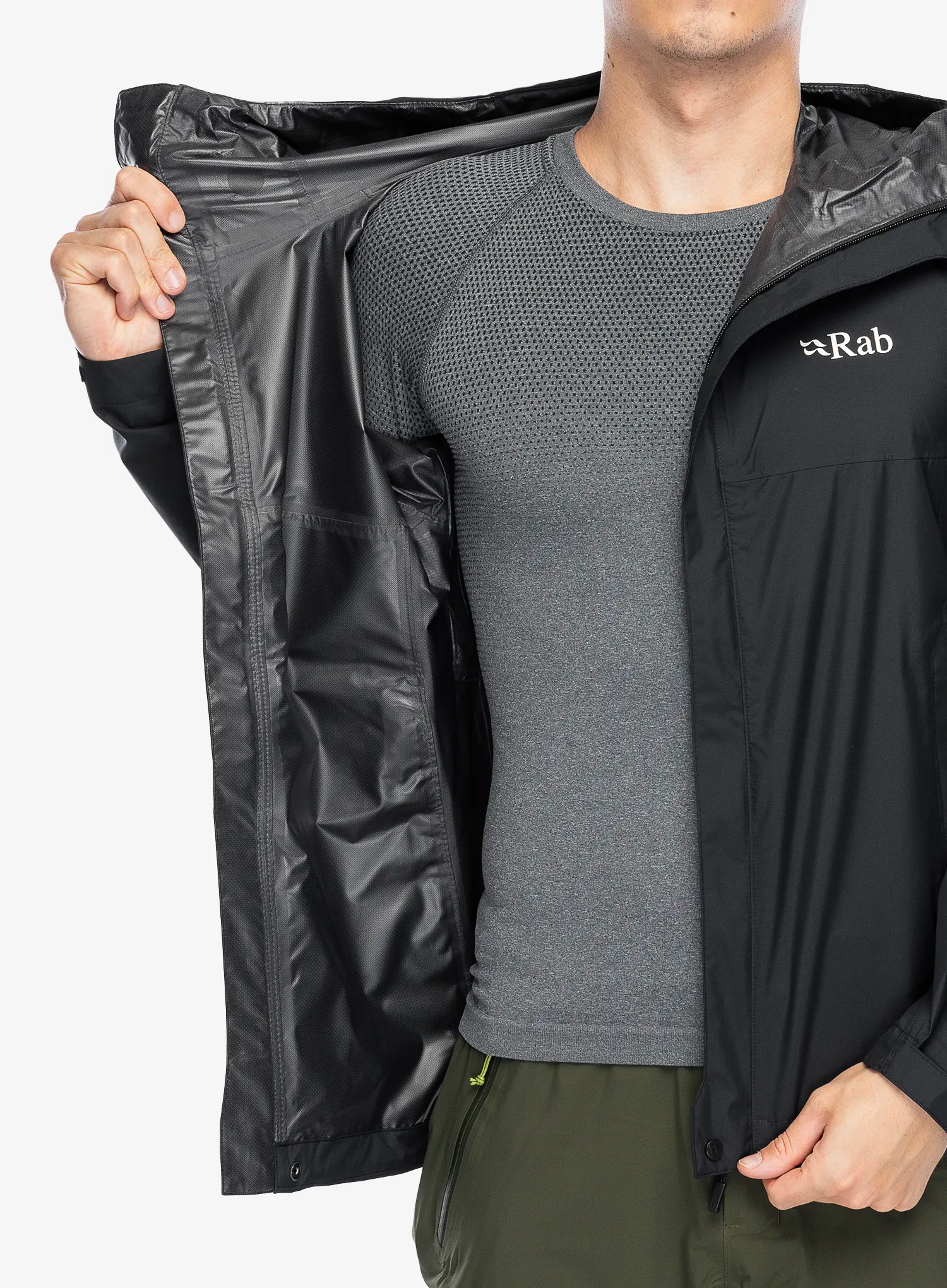 Куртка дощовик Rab Downpour Eco Jacket - black