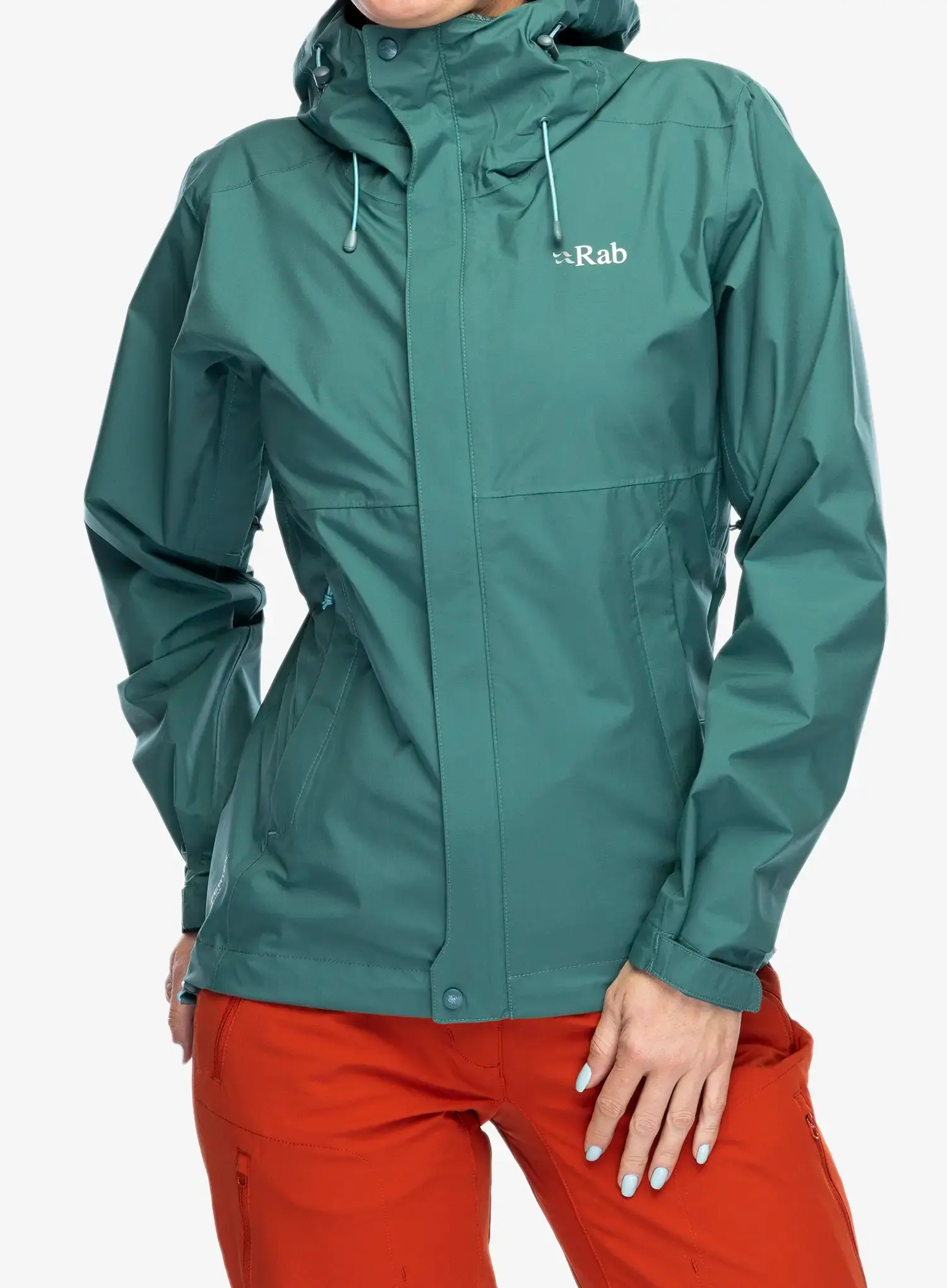 Куртка дощовик жіноча Rab Downpour Eco Jacket - eucalyptus