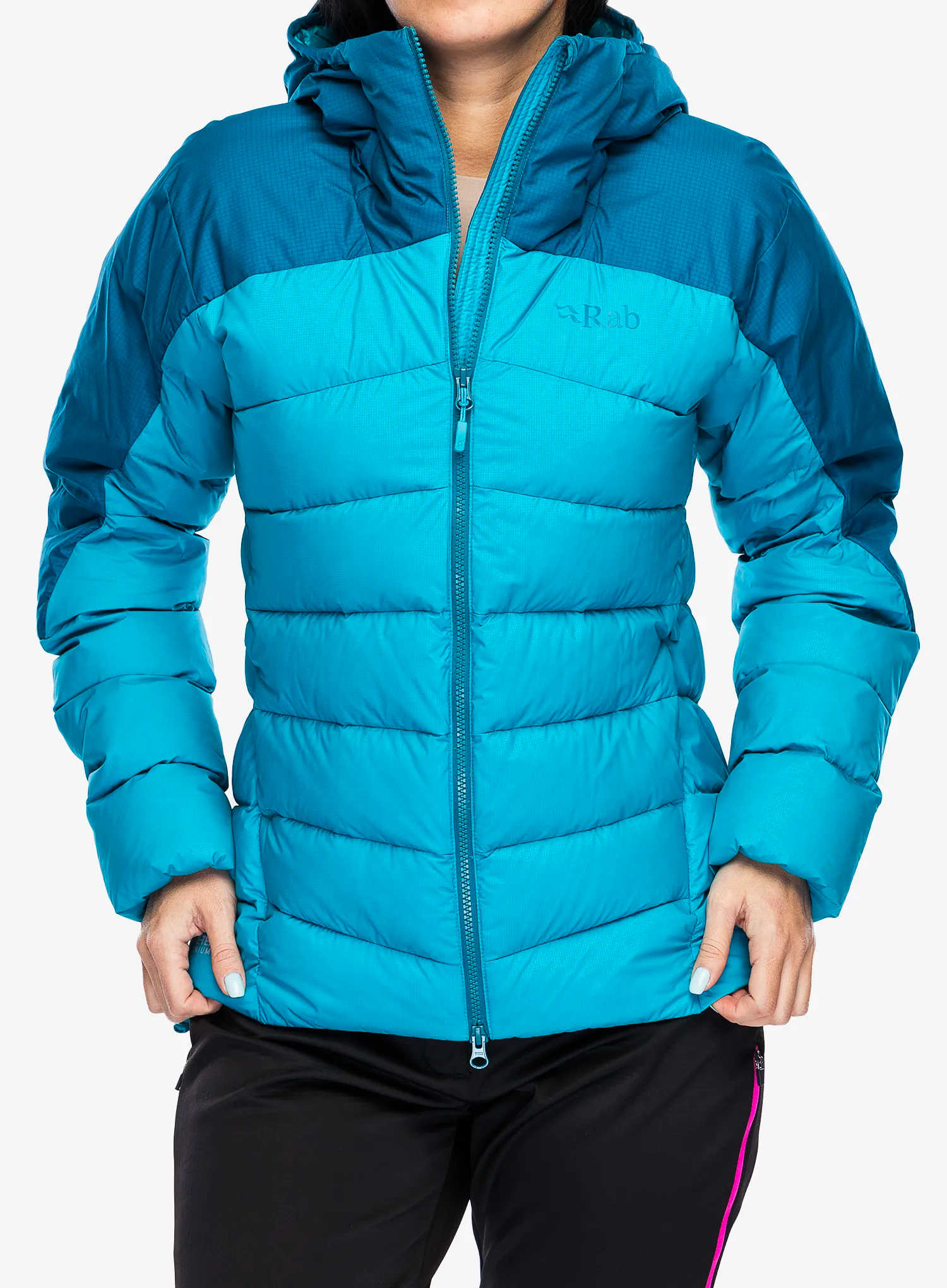 Пуховик жіноча Rab Infinity Alpine Jacket - ultramarine/aquamarine