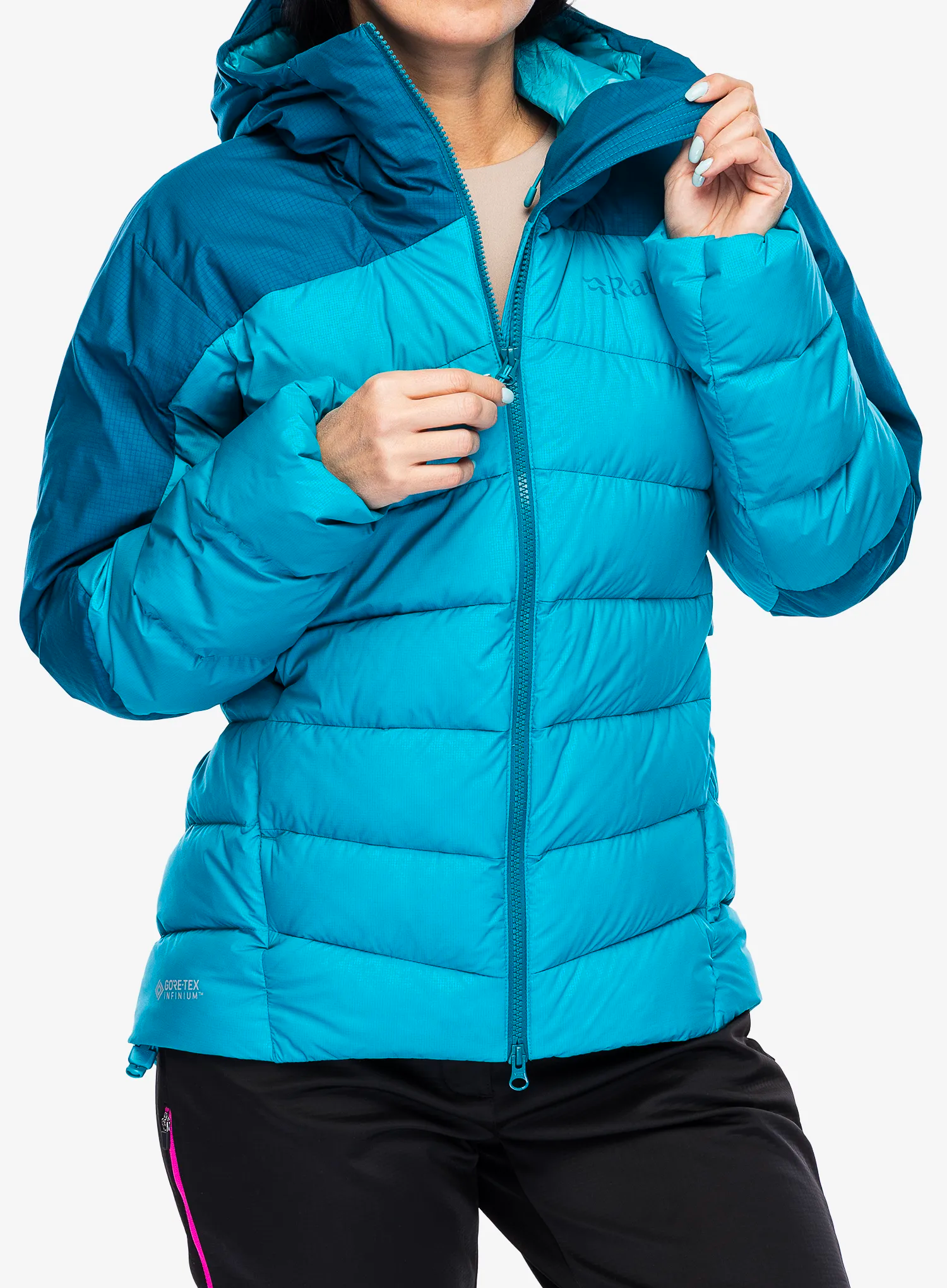 Пуховик жіноча Rab Infinity Alpine Jacket - ultramarine/aquamarine