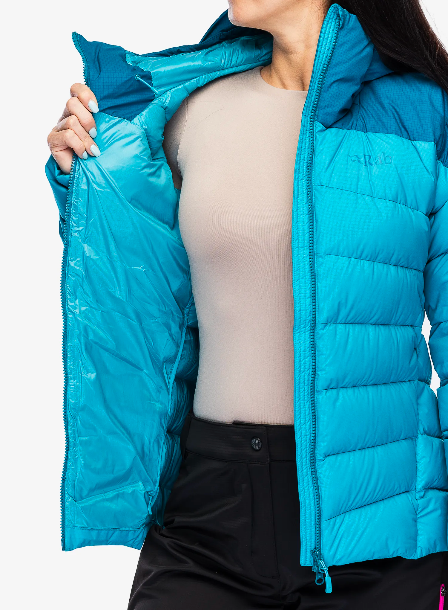 Пуховик жіноча Rab Infinity Alpine Jacket - ultramarine/aquamarine