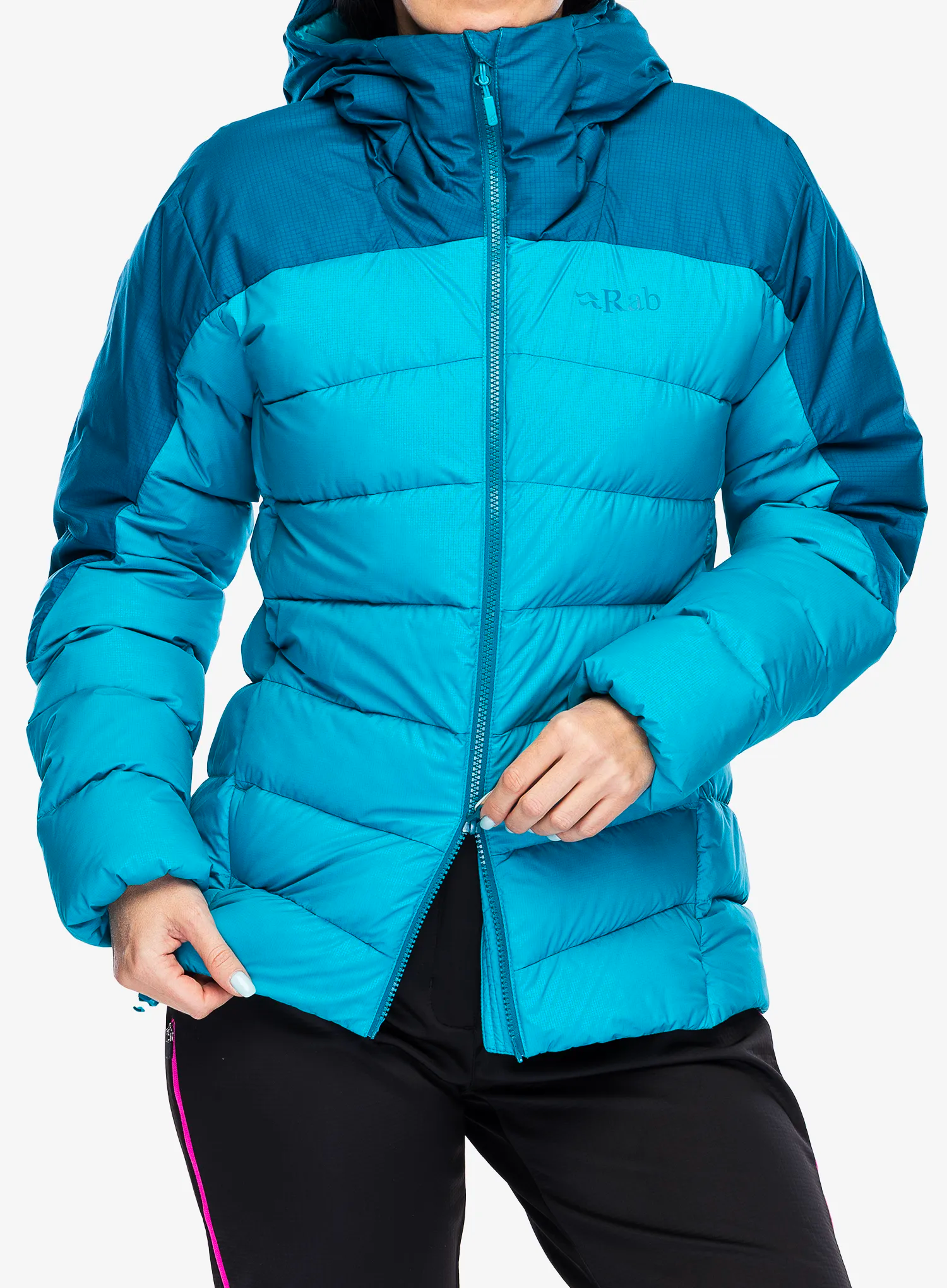 Пуховик жіноча Rab Infinity Alpine Jacket - ultramarine/aquamarine
