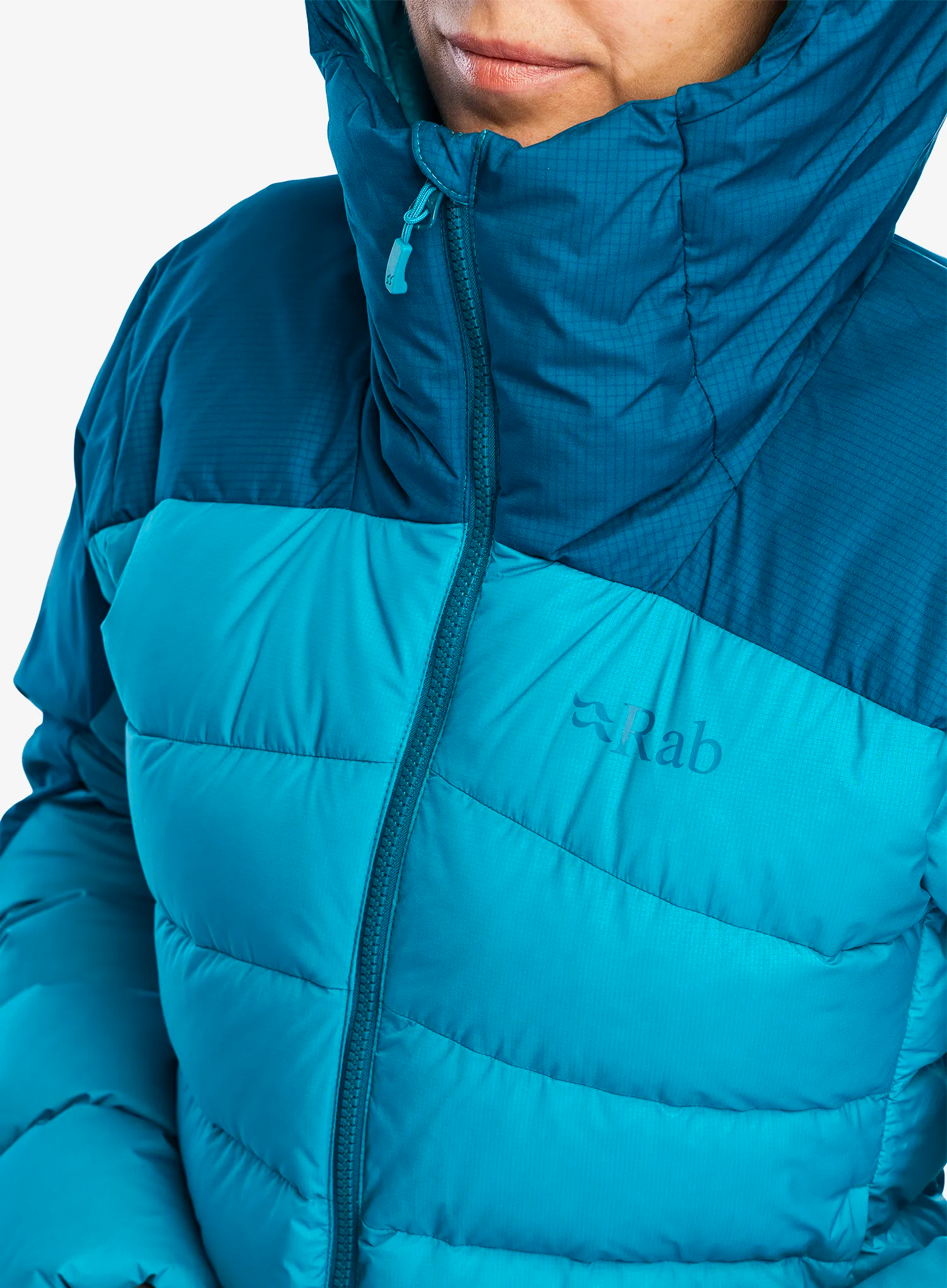 Пуховик жіноча Rab Infinity Alpine Jacket - ultramarine/aquamarine