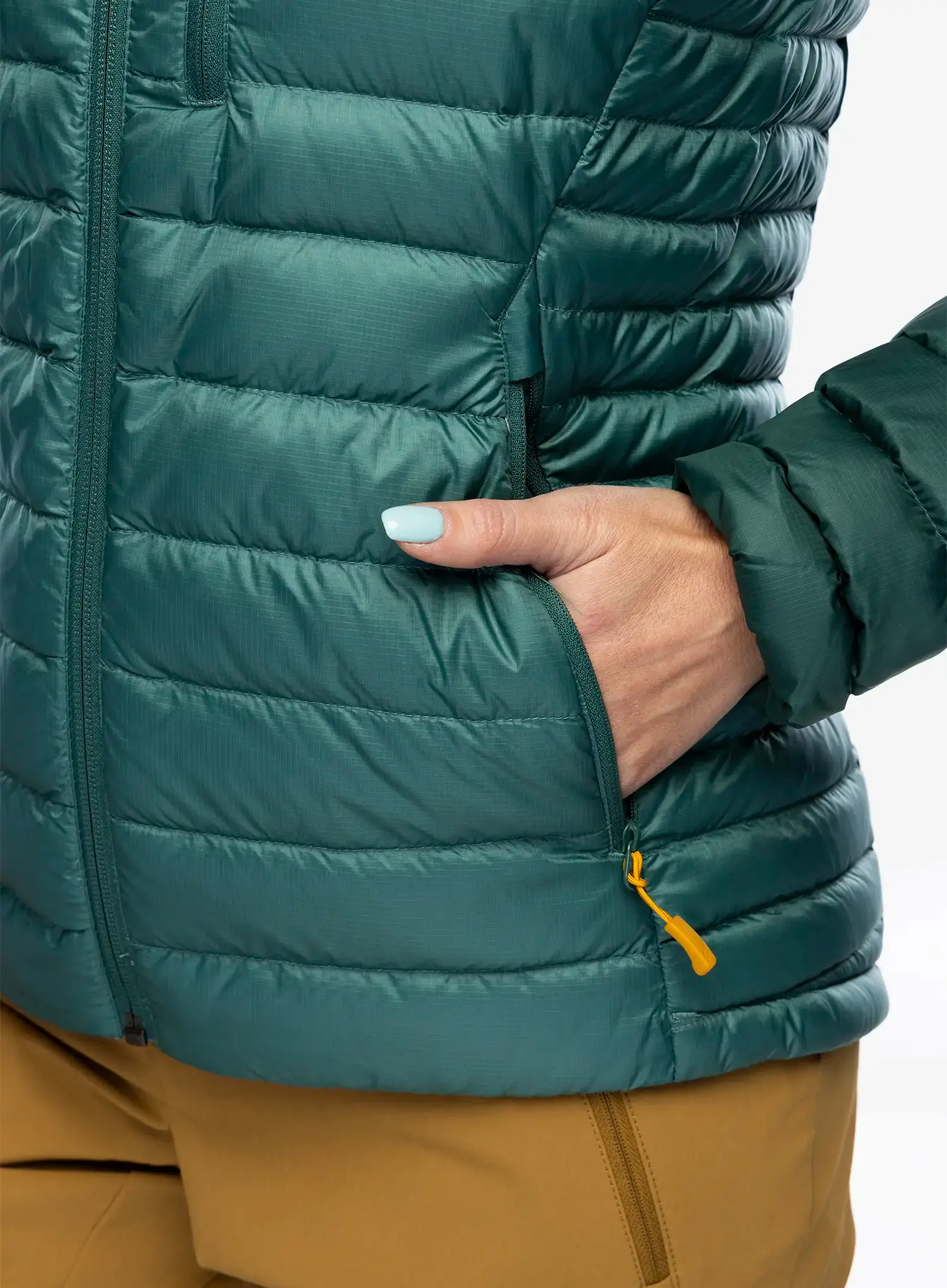 Пуховик жіноча Rab Microlight Alpine Jacket - green slate/eucalyptus